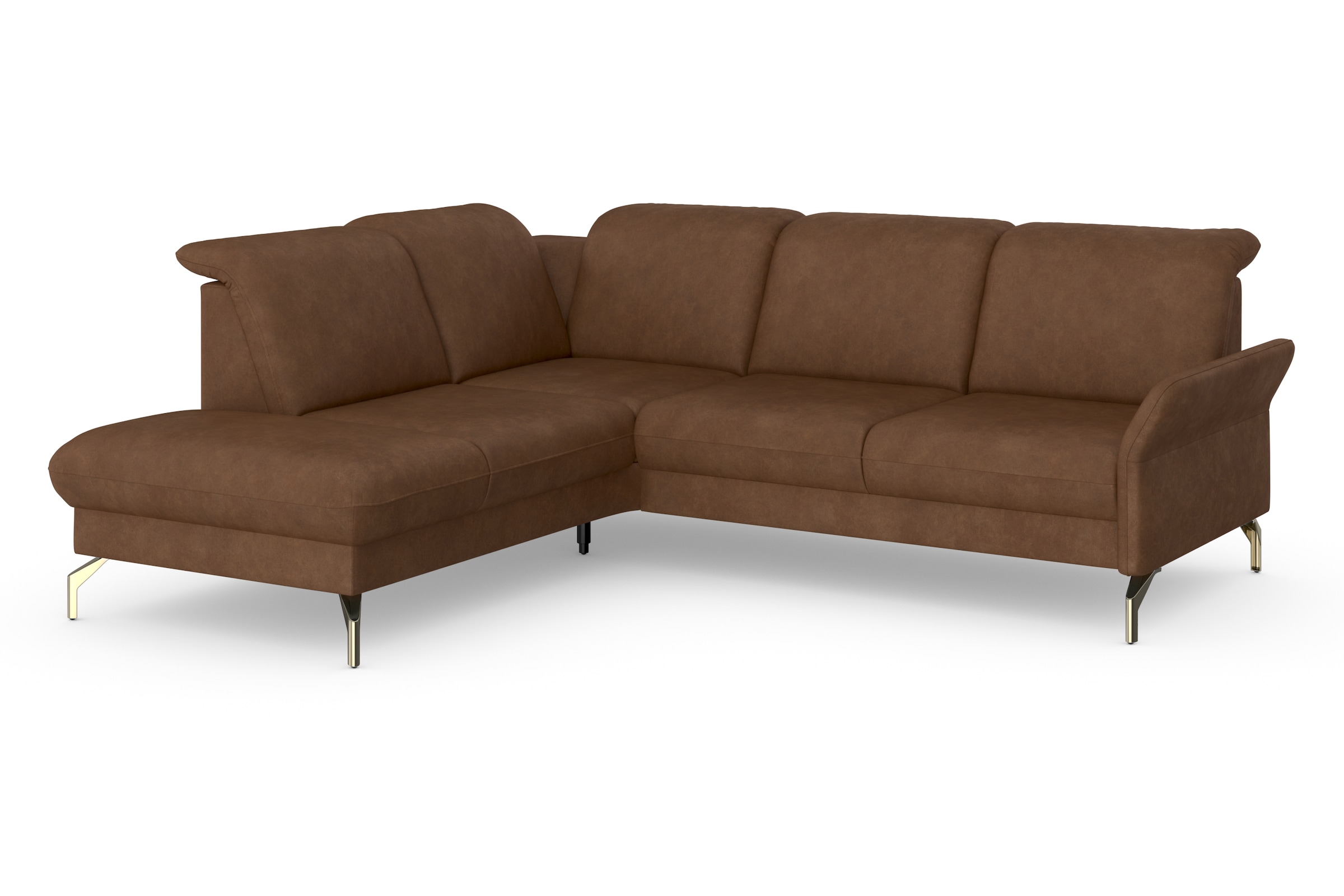 sit&more Ecksofa »Fashion L-Form«, wahlweise mit Kopfteilverstellung, Vorziehsitz, motorisch, Nickelfüße