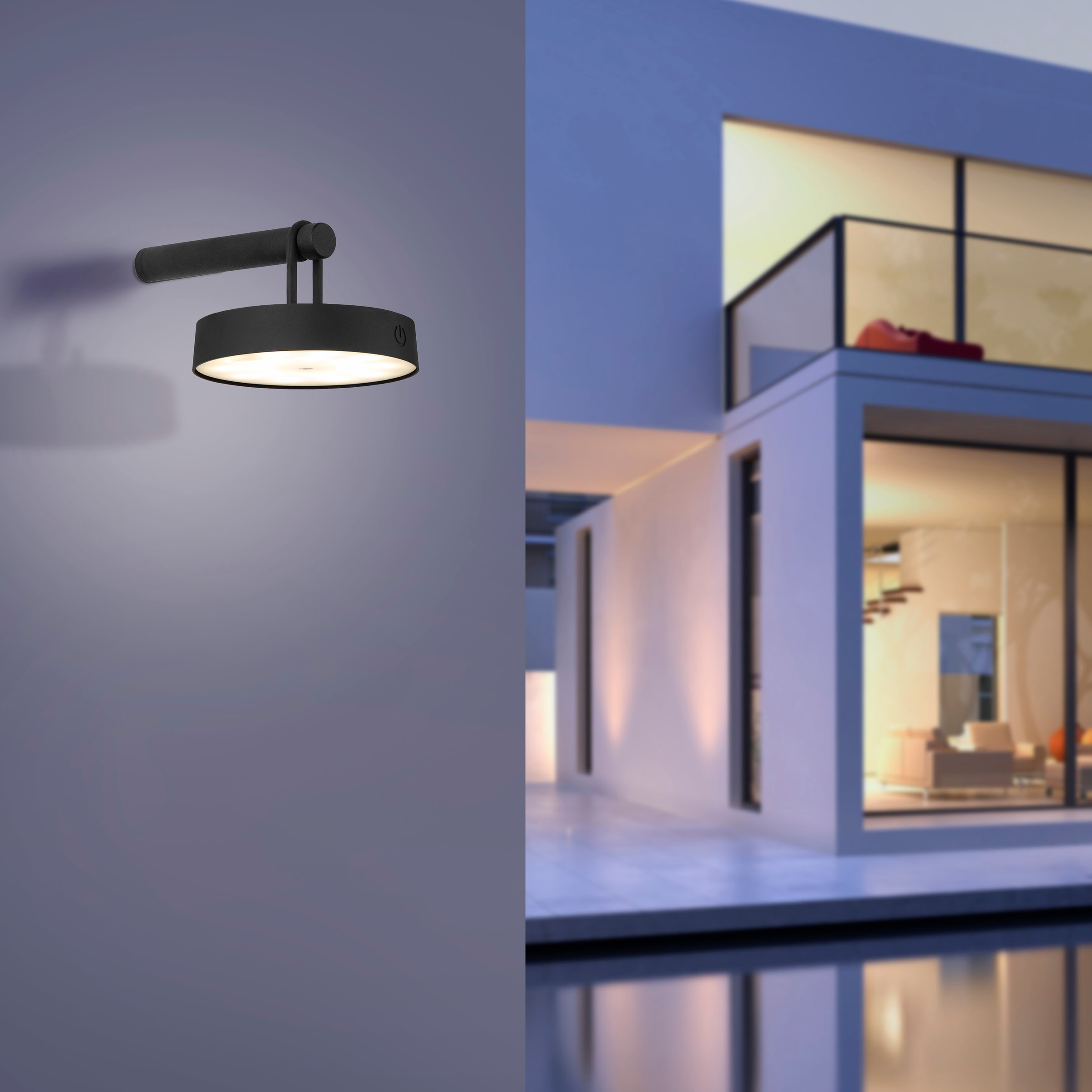 JUST LIGHT Wandleuchte »ARMA«, 1 flammig, Leuchtmittel LED-Modul | LED fest integriert, Akkuleuchte