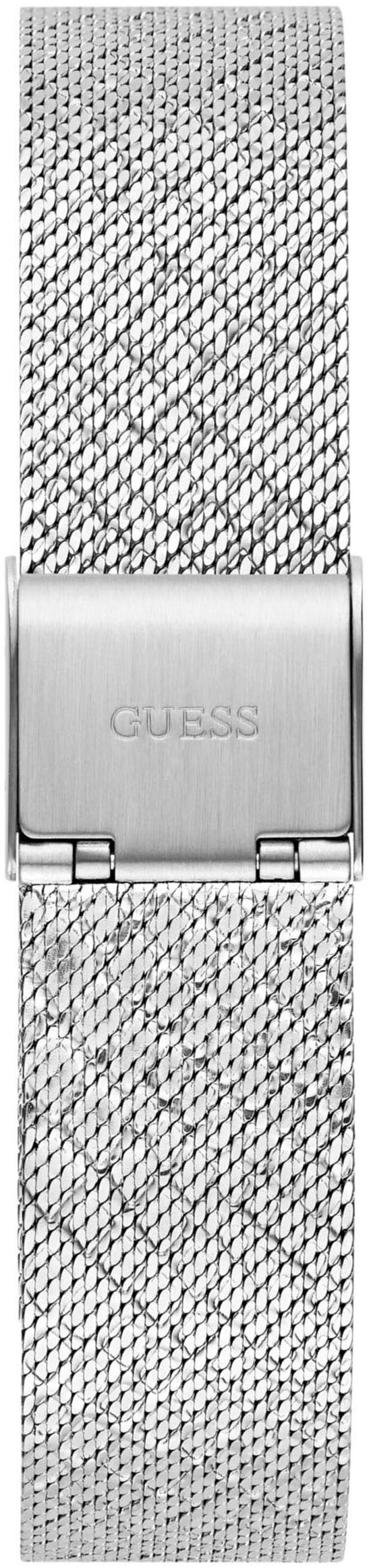 Guess Quarzuhr »BOA«, Armbanduhr, Damenuhr, Kristallsteine, Mineralglas, Edelstahlarmband