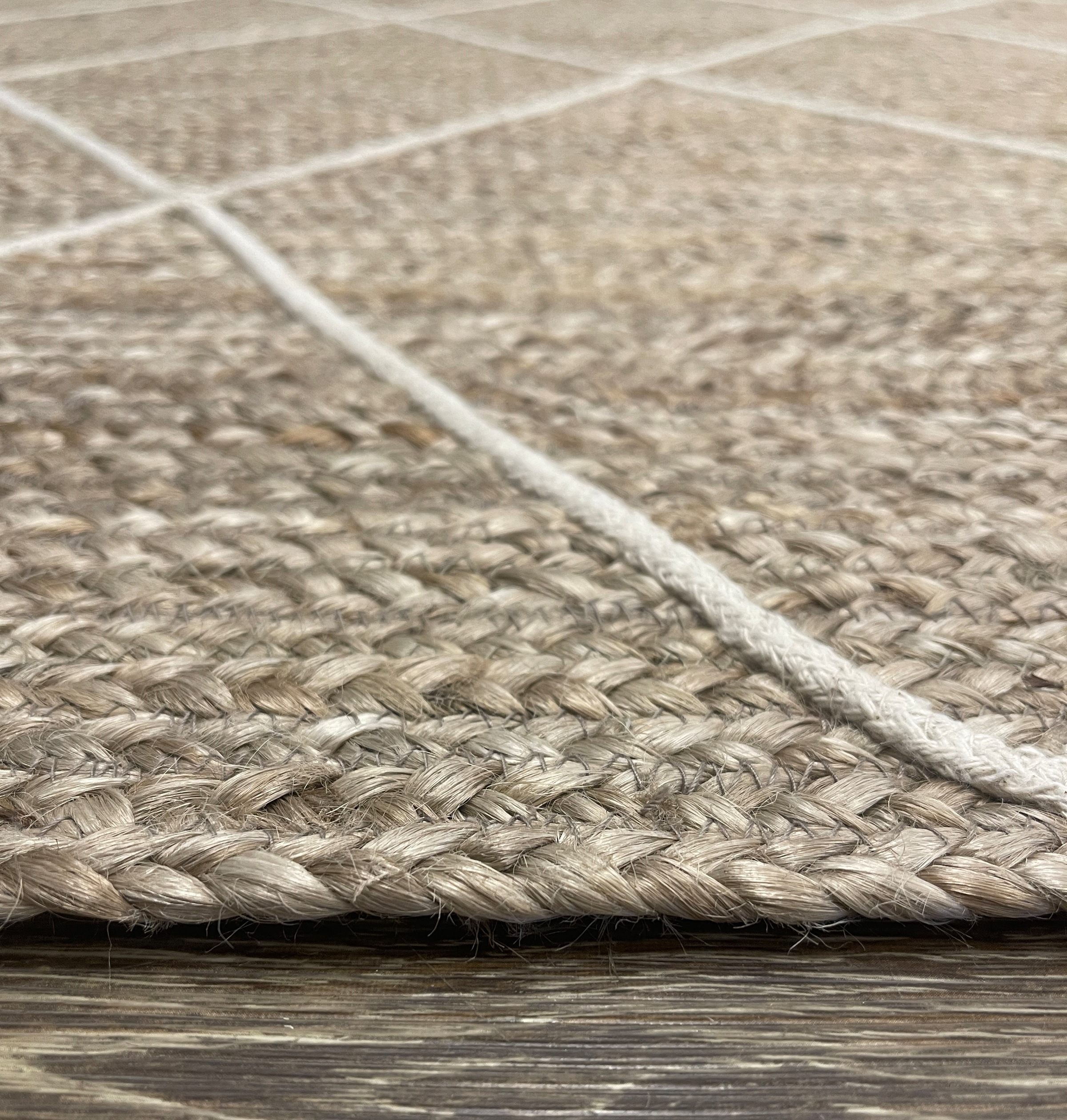 Myflair Möbel & Accessoires Teppich »Juna Essence«, rechteckig, 10 mm Höhe, Juteteppich, handgeflochten, meliert, Rauten Muster, auch als Läufer