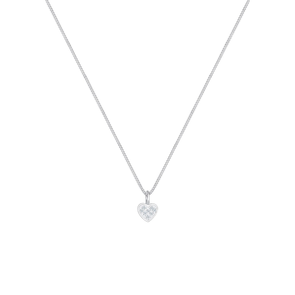 Elli DIAMONDS Collierkettchen »Herz Liebe Diamant (0.04 ct.) 925 Silber«