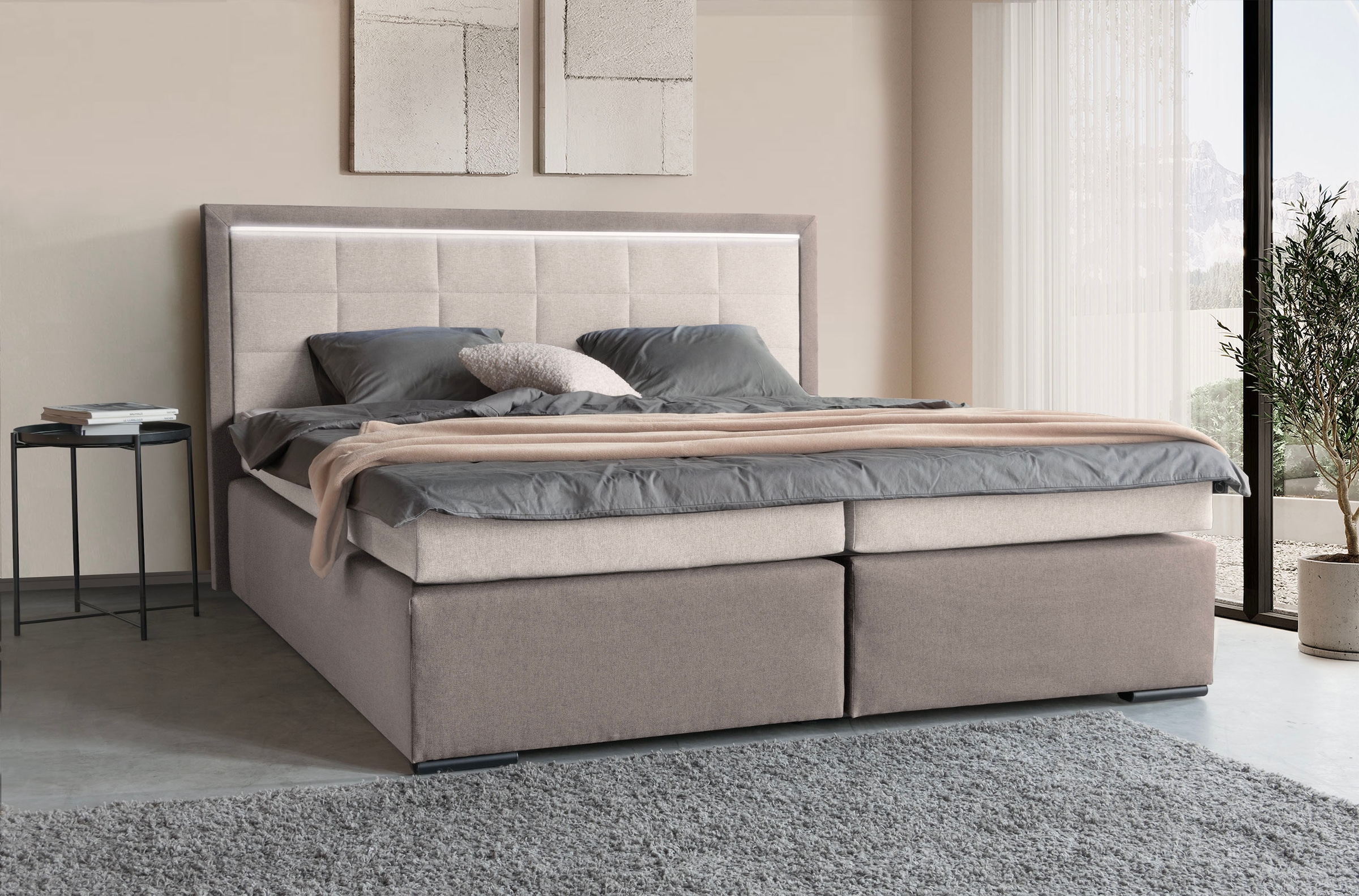 COLLECTION AB Boxspringbett »30 Jahre Jubiläums-Modell Athena«, in H2,H3 & H4, wahlweise mit LED-Leiste
