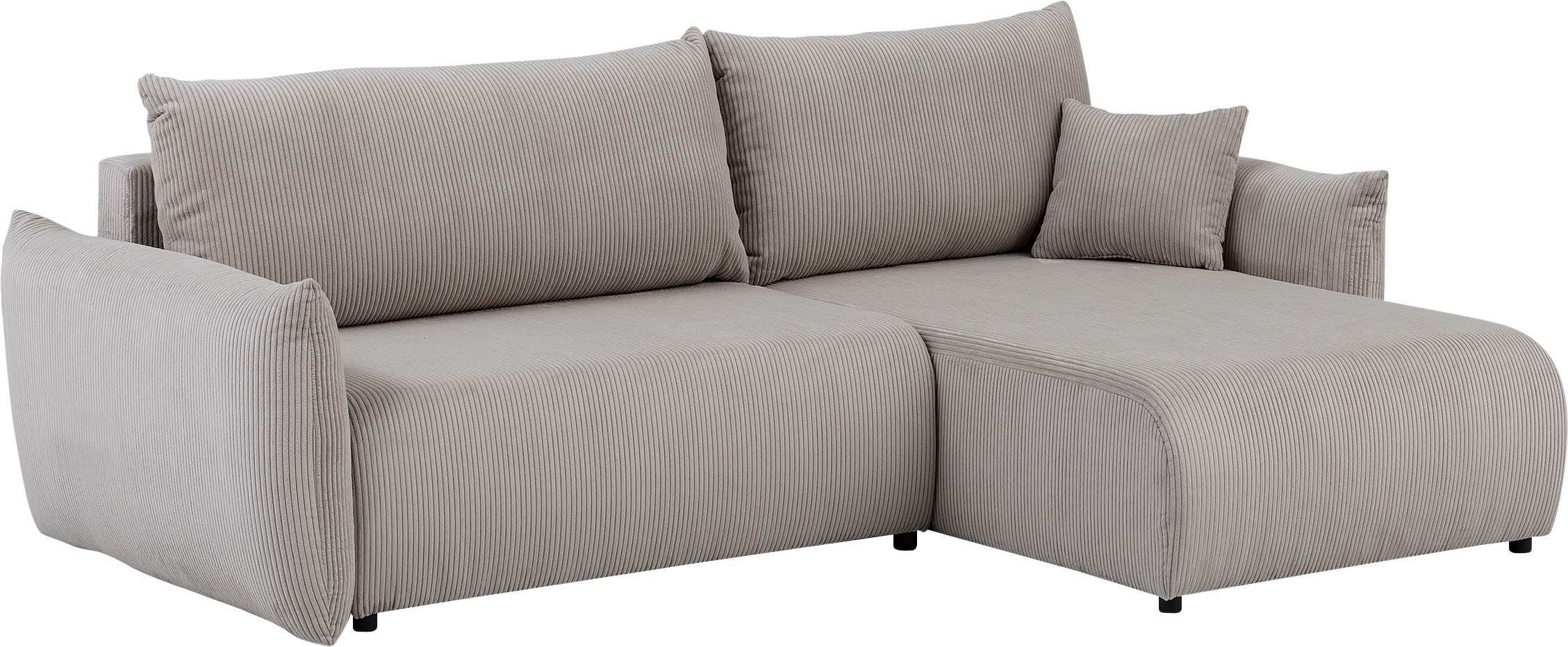 INOSIGN Ecksofa »MAVAS Schlafsofa mit Bettkasten, L-Form,«, ca.257/127cm (Liegefläche 212/145 cm), Cord, Chenille, Struktur