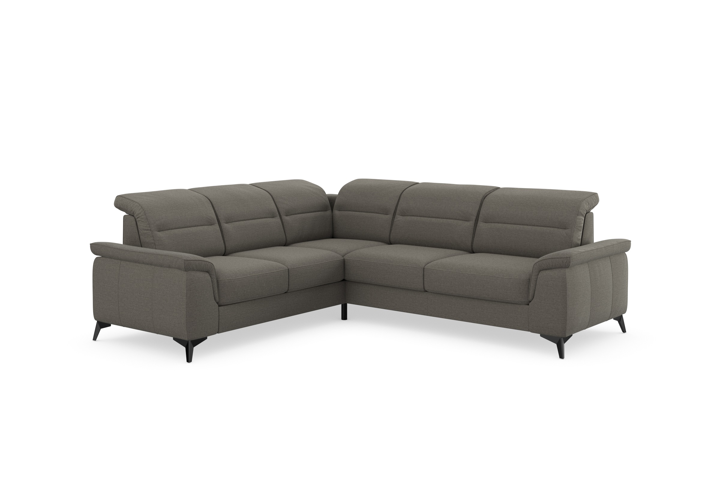 sit&more Ecksofa »Sinatra L-Form«, optinal mit Kopfteilverstellung und Armteilfunktion, Metallfüße