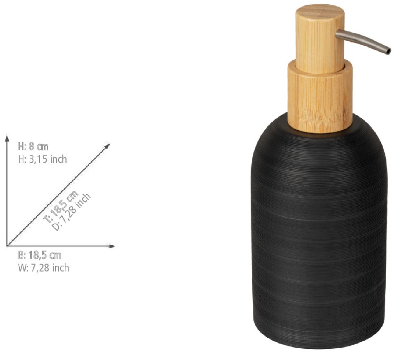 WENKO Seifenspender »Altavalle« robuster Dosierspender aus Polyresin und Bambus, moderne Optik, 250 ml