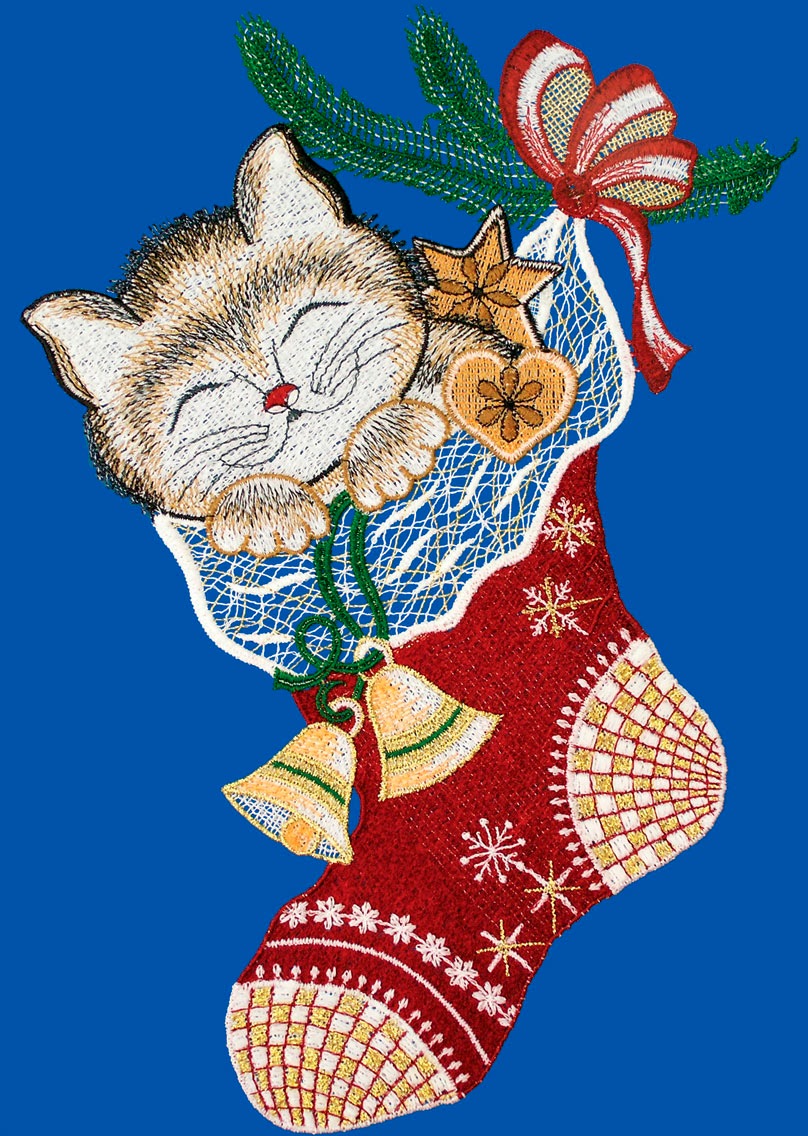 W. Reuter & Sohn - Plauener Spitze Fensterbild "Katze im Strumpf" Made in G günstig online kaufen