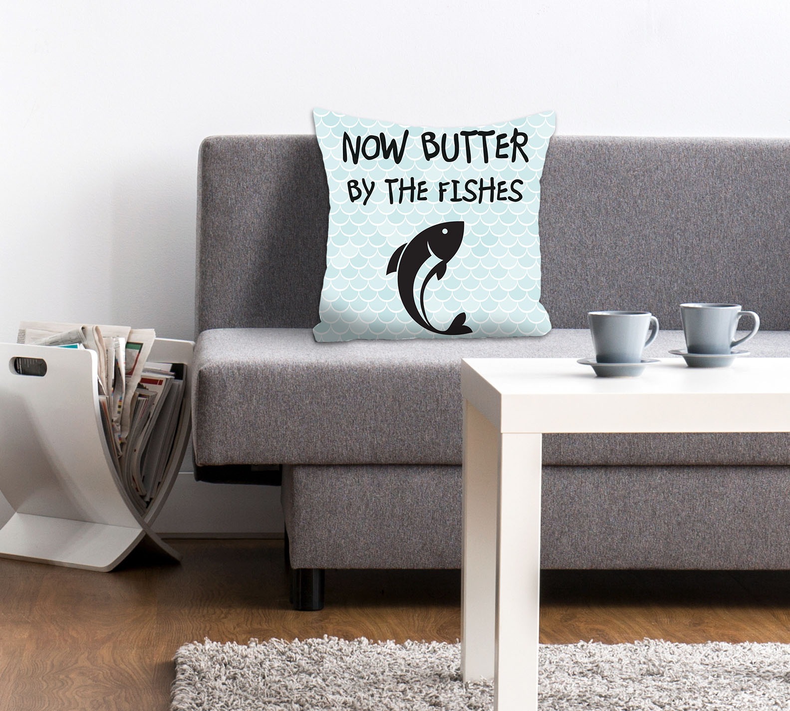 queence Dekokissen »NOW BUTTER BY THE FISHES«, Kissenhülle ohne Füllung, 1 günstig online kaufen