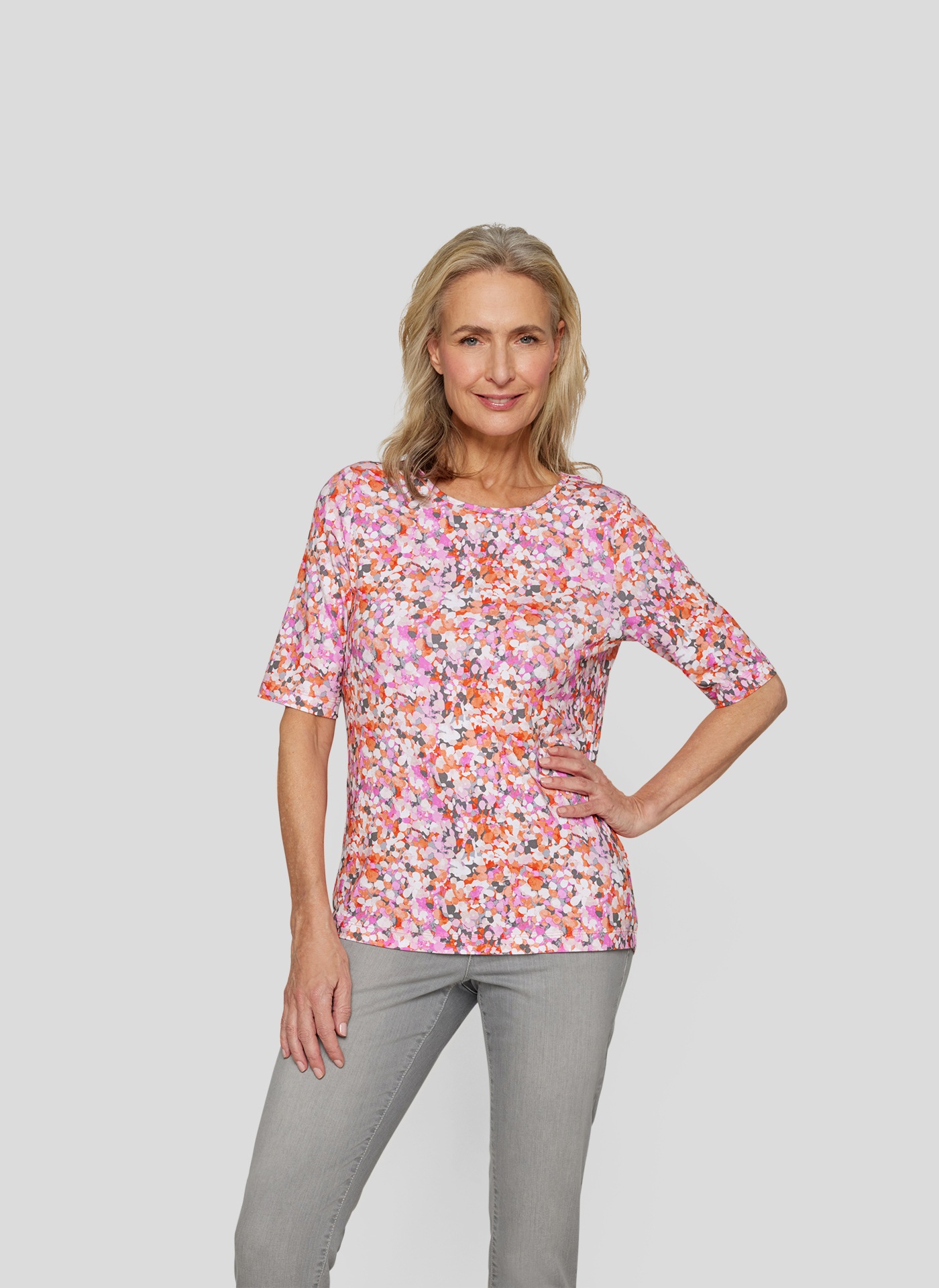 RABE T-Shirt mit All-Over Print Mandarine 48 48 T-Shirt von RABE