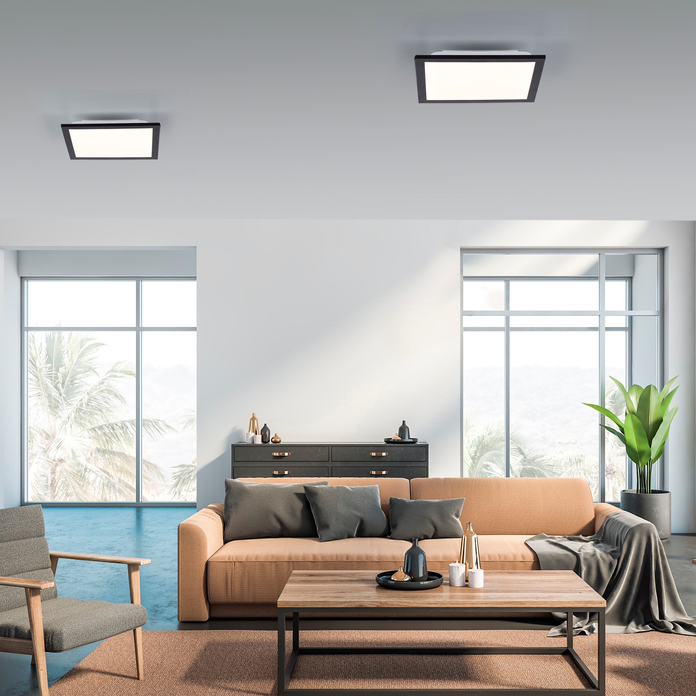 JUST LIGHT Deckenleuchte »FLAT«, 1 flammig, Leuchtmittel LED-Board   LED fe günstig online kaufen