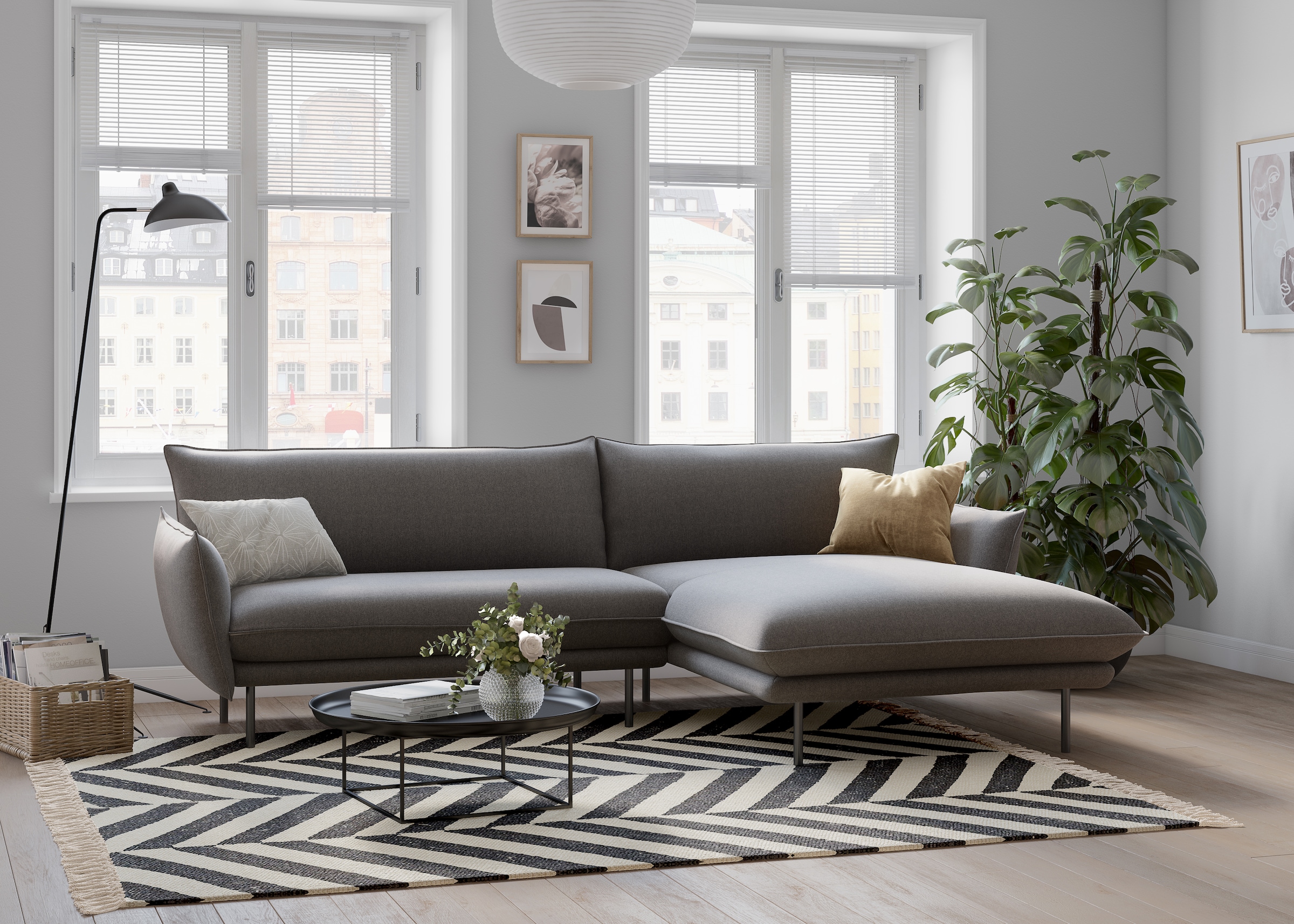 Home affaire Ecksofa »Stine L-Form« Besonderes Design durch Kissenoptik und günstig online kaufen
