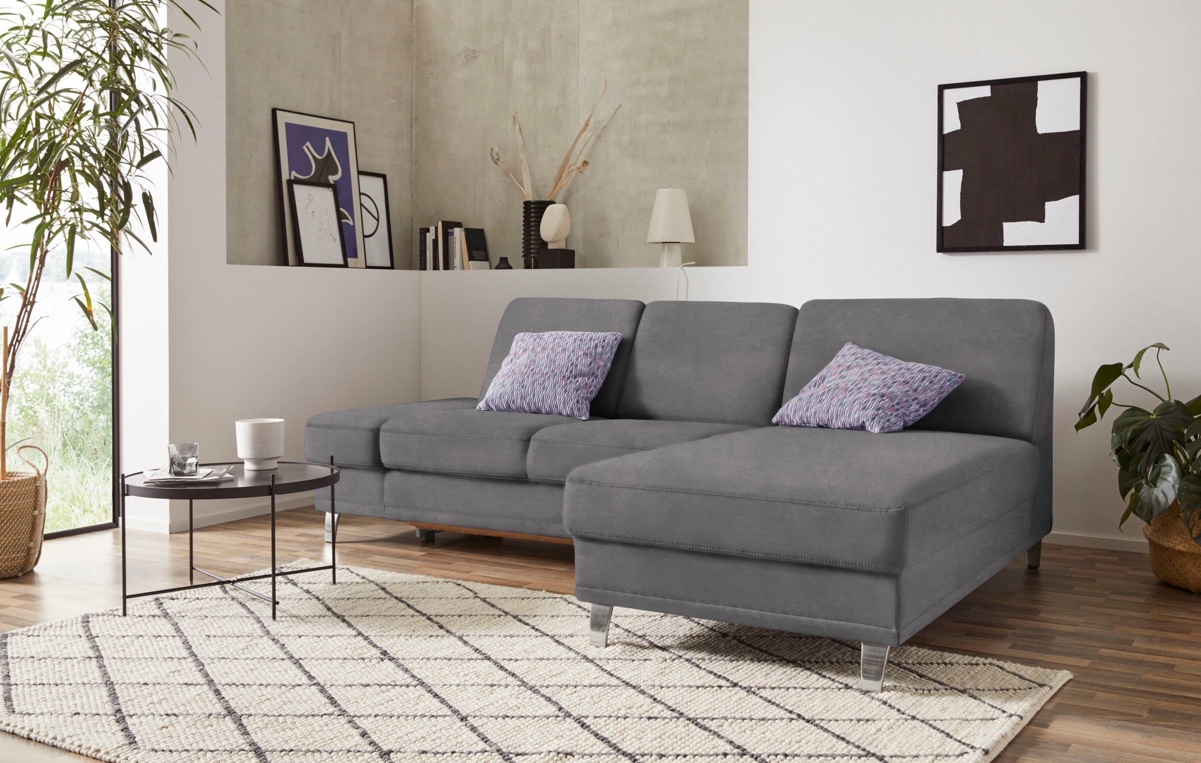 sit&more Ecksofa »Clio L-Form«, wahlweise mit Bettfunktion oder Vorziehsitz und Bettkasten, Federkern