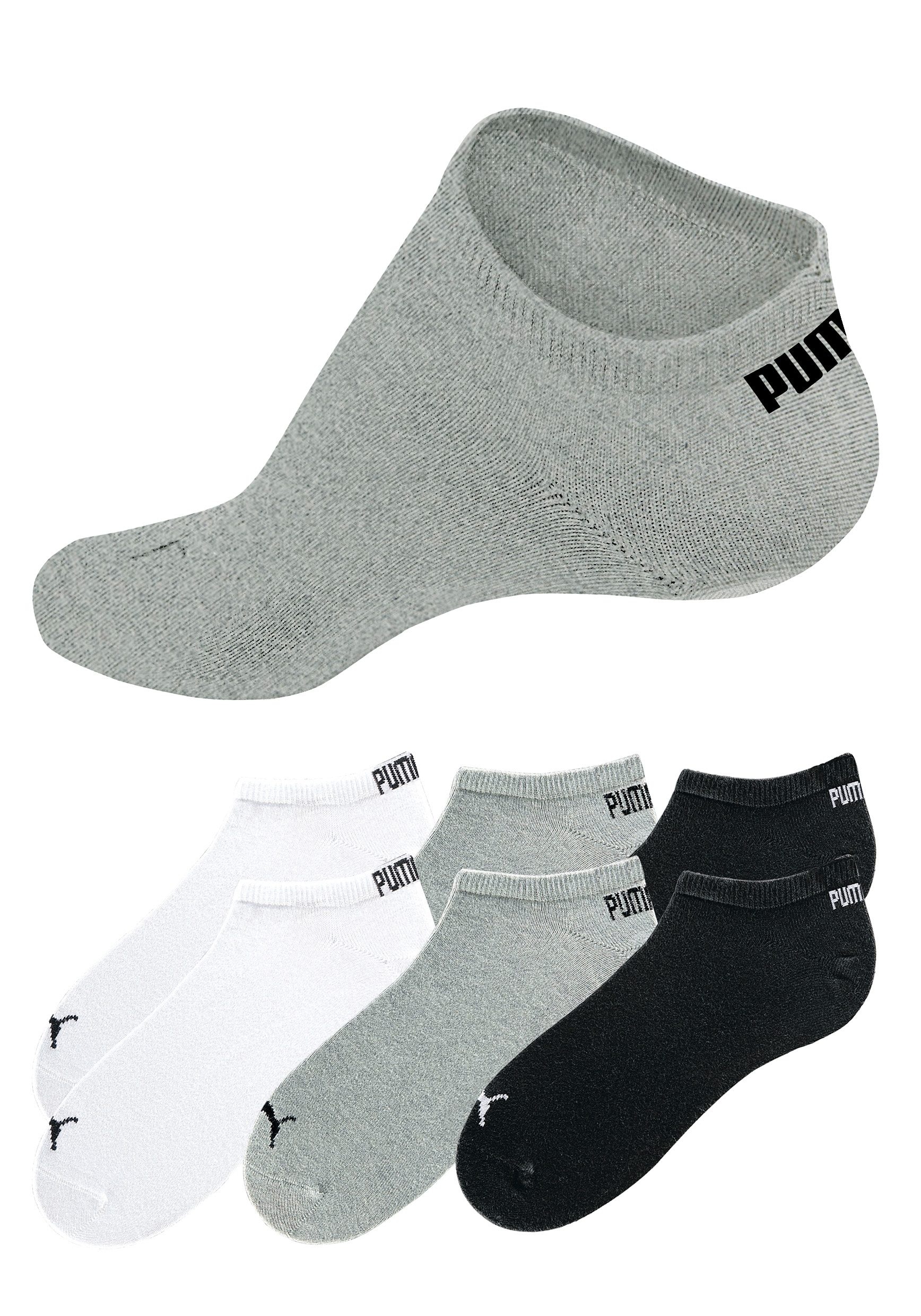 PUMA Sneakersocken, (6 Paar), mit eingestricktem Markenlogo