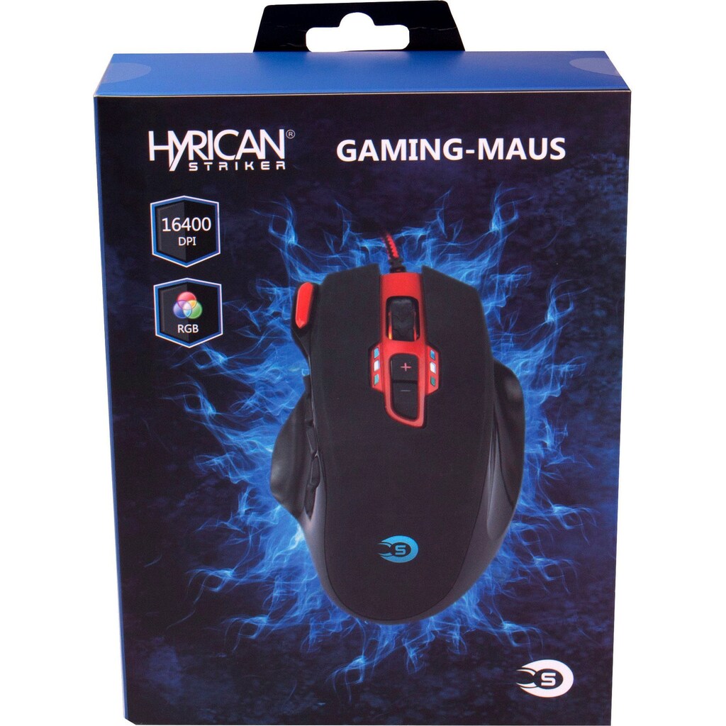 Hyrican Gaming-Maus »ST-GM975«, kabelgebunden, für MMORPG, 19 Tasten, 16400 dpi, 3,3g Gewichte