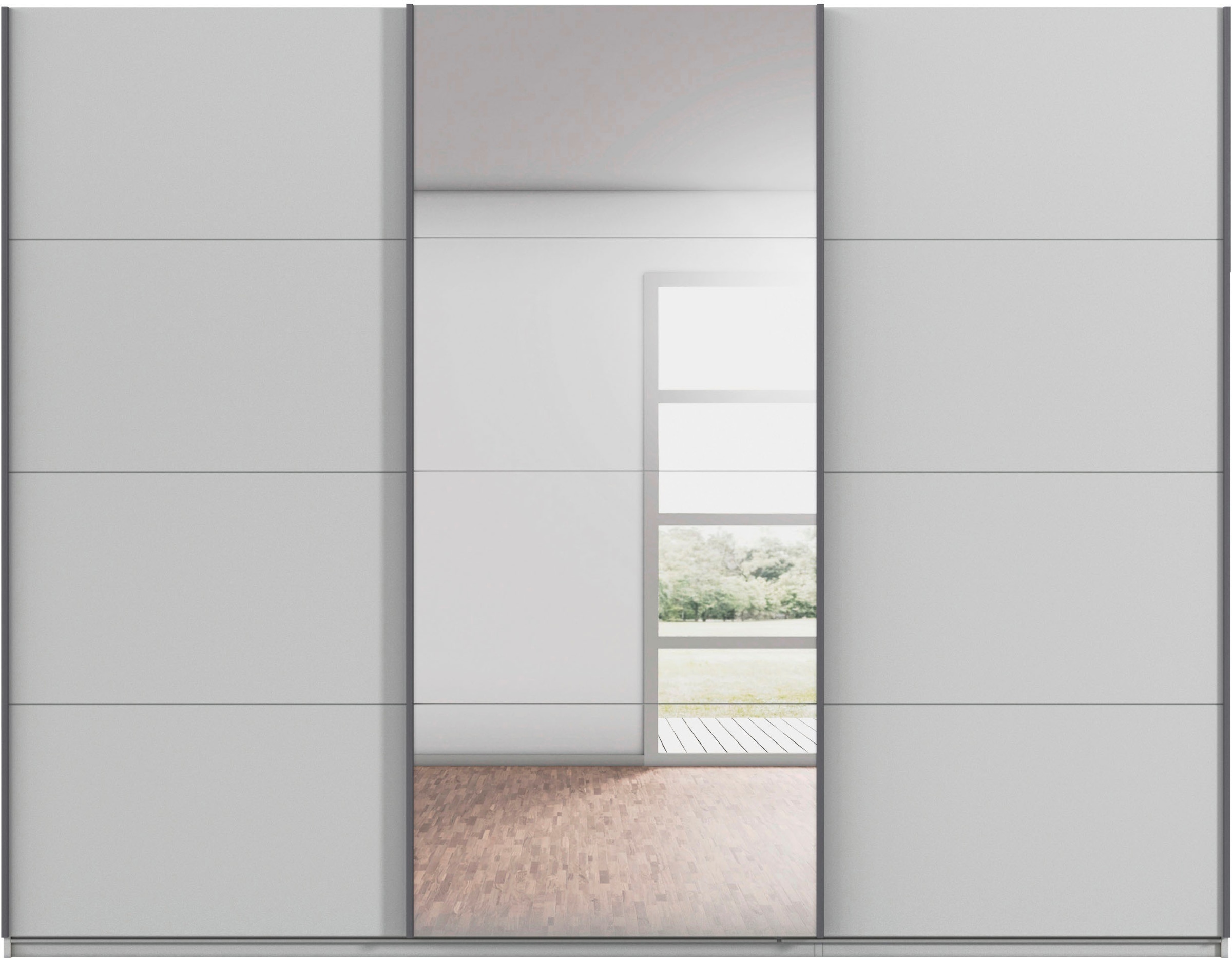 rauch Schwebetürenschrank »Kleiderschrank Schrank OTTO´S CHOICE Garderobe AGORDO«, (in zwei Griff-Farben), Top Innenausstattung, in 4 Breiten und 2 Höhen MADE IN GERMANY