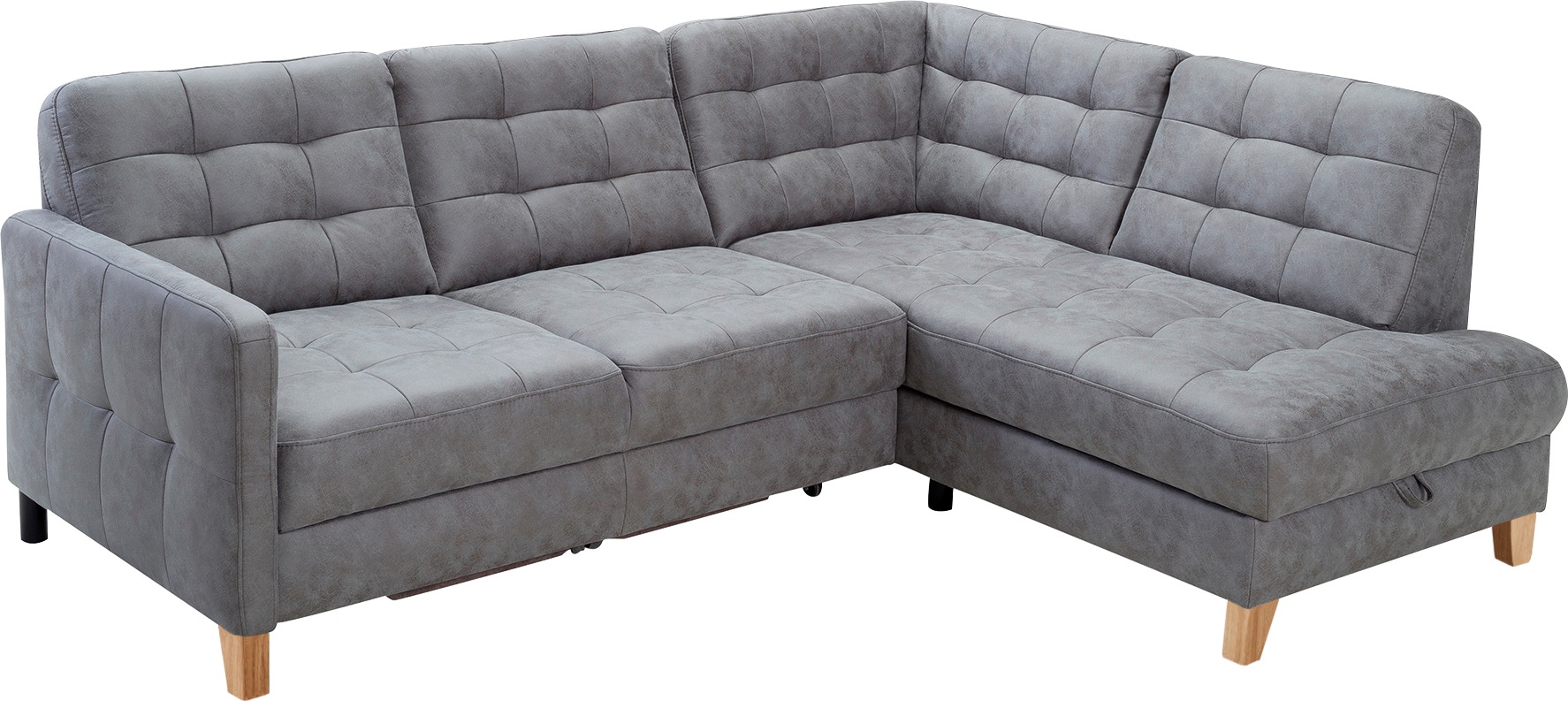 exxpo - sofa fashion Ecksofa »Elio, kompakt und komfortabel, bequem, zeitloses Design, L-Form«, wahlweise mit Bettfunktion und Bettkasten