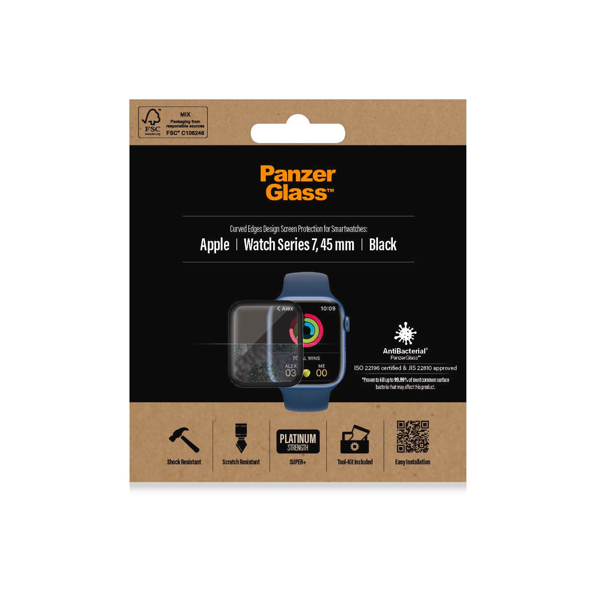 PanzerGlass Displayschutzglas »Screen Protector Glass«, für Apple Watch Series 7/8 45mm