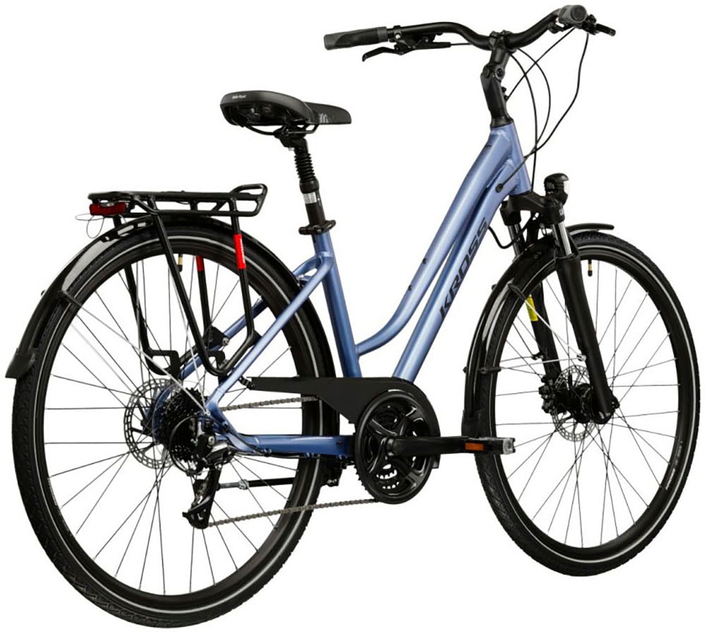 Kross Trekkingrad »Damen-Trekkingrad 28" Trans 4.0 Blau 24 Gänge« 24 Gang Shimano ACERA M3020 Schaltwerk Kettenschaltung
