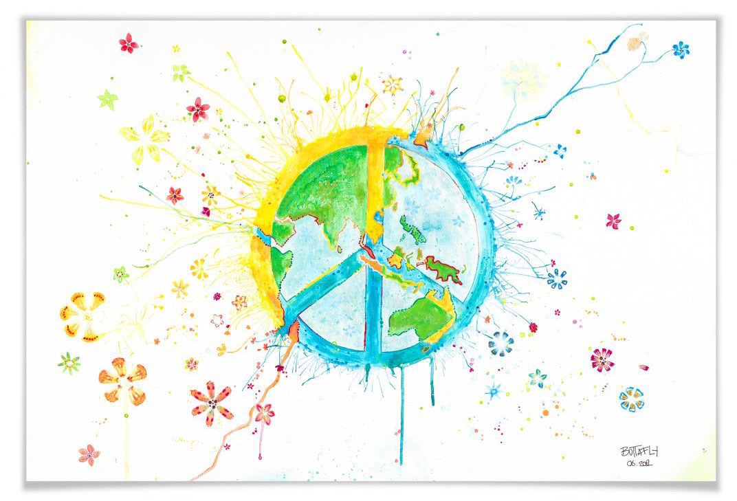 Wall-Art Poster »Peace«, Peace-Zeichen, (1 St.), Poster, Wandbild, Bild,  Wandposter online bei