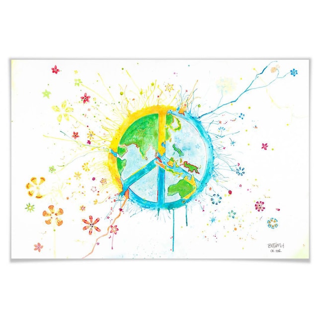 Wall-Art Poster »Peace«, Peace-Zeichen, (1 St.), Poster, Wandbild, Bild,  Wandposter online bei
