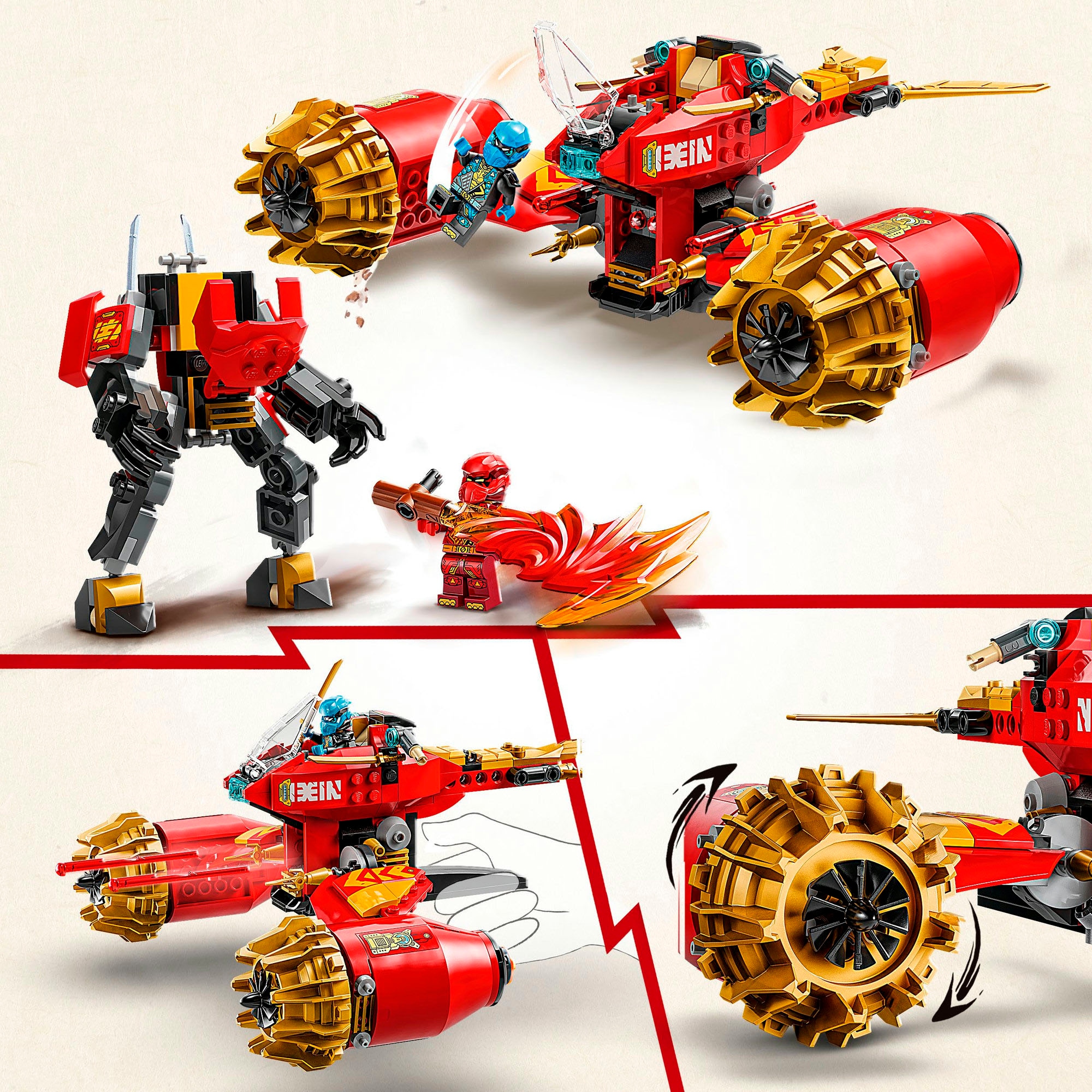 LEGO® Konstruktionsspielsteine »Kais Sturmreiter-Mech (71830), LEGO Ninjago«, (333 St.), Made in Europe