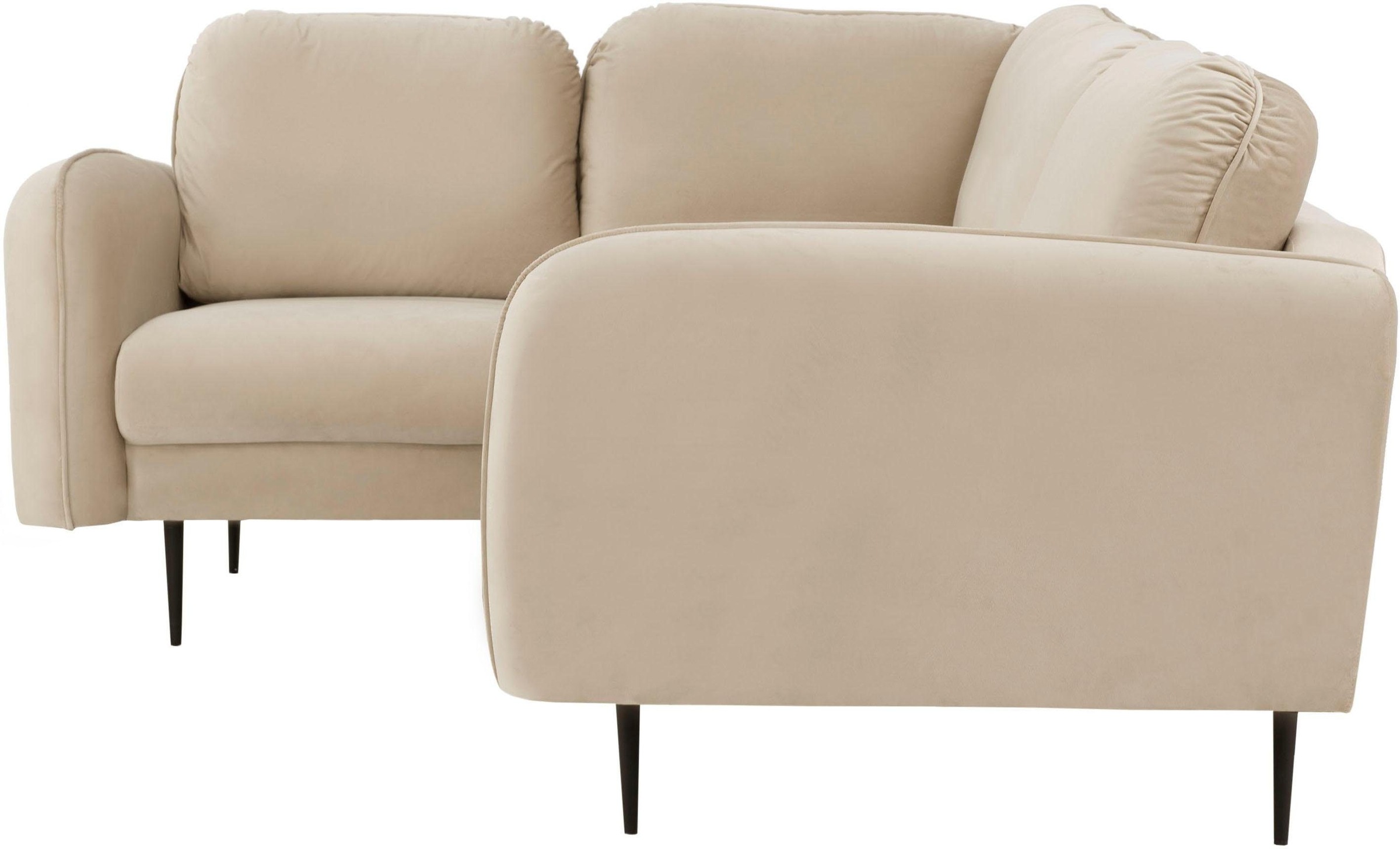 Leonique Ecksofa »Skidi L-Form«, mit losen Rückenkissen und Keder oben auf der Armlehne