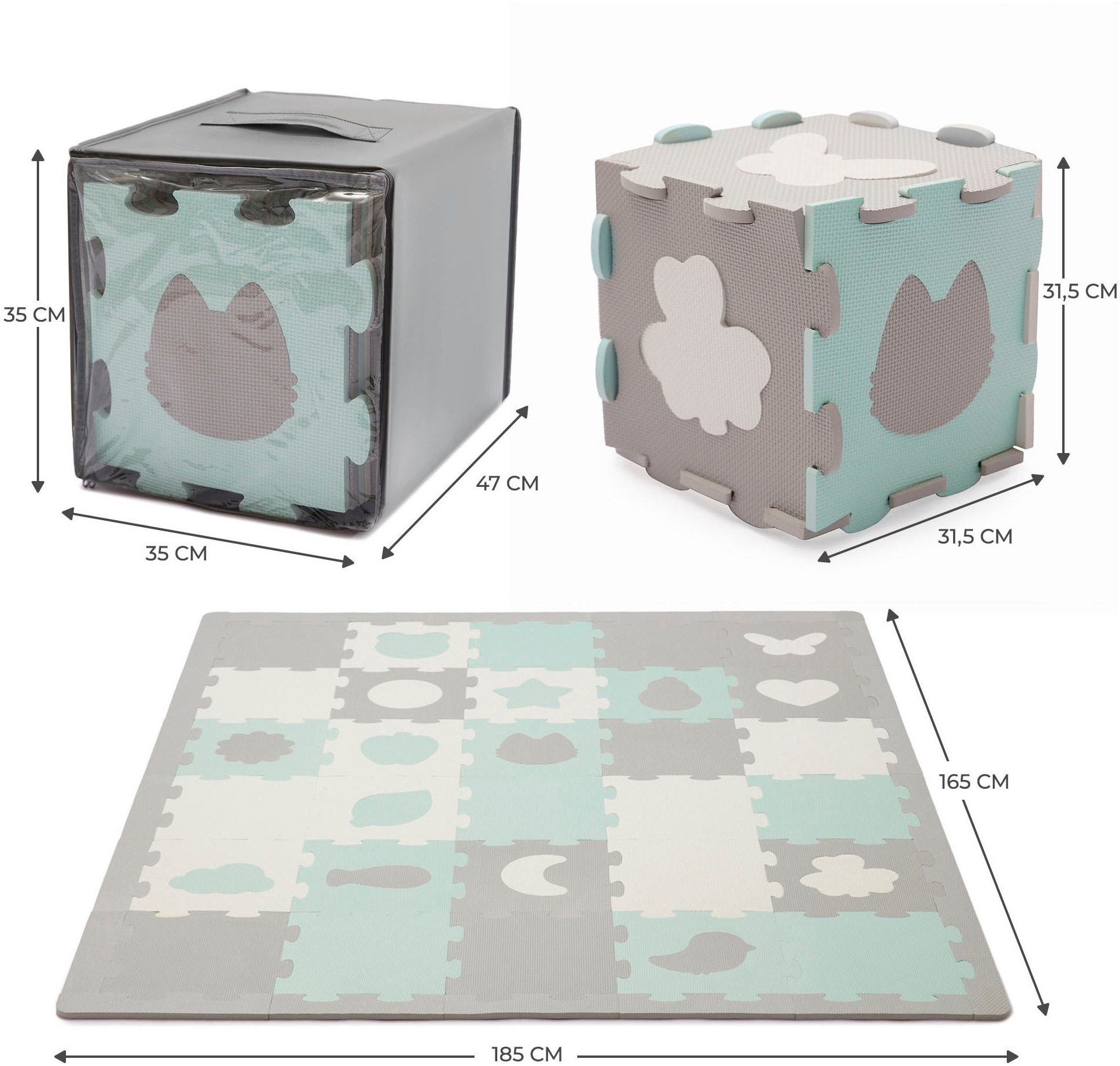 Kinderkraft Spielmatte »Schaumstoff-Puzzlematte LUNO SHAPES«