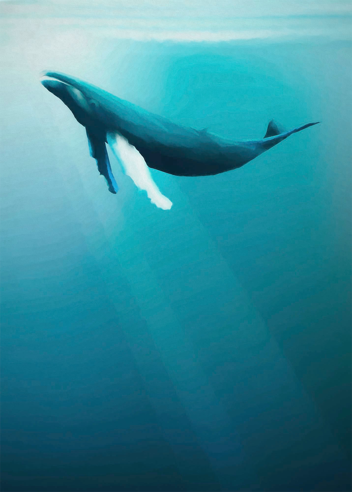 Komar Vliestapete »Artsy Humpback Whale«, 200x280 cm (Breite x Höhe) günstig online kaufen