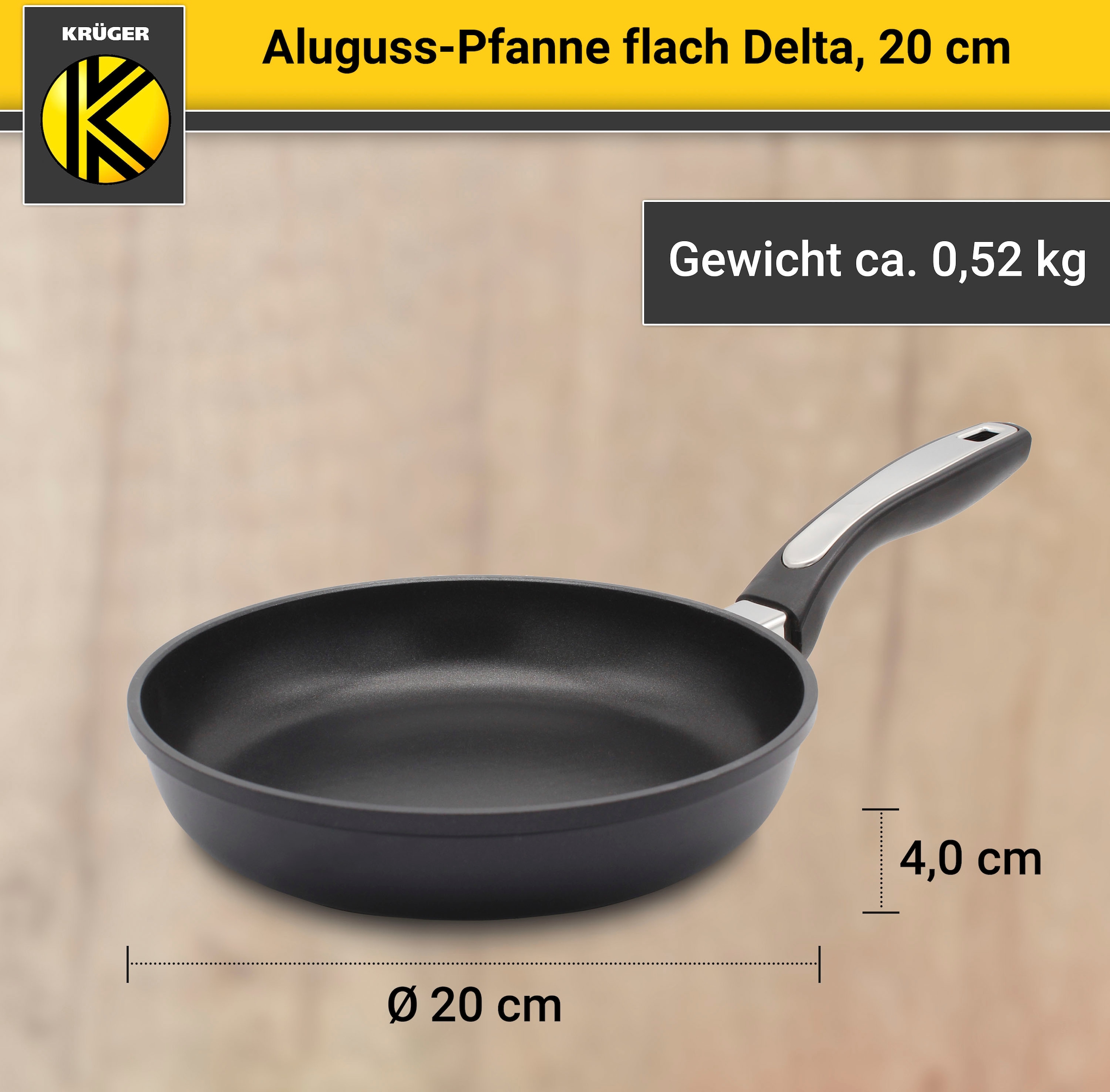 Induktion Aluminiumguss, online »Delta«, Krüger bestellen Bratpfanne