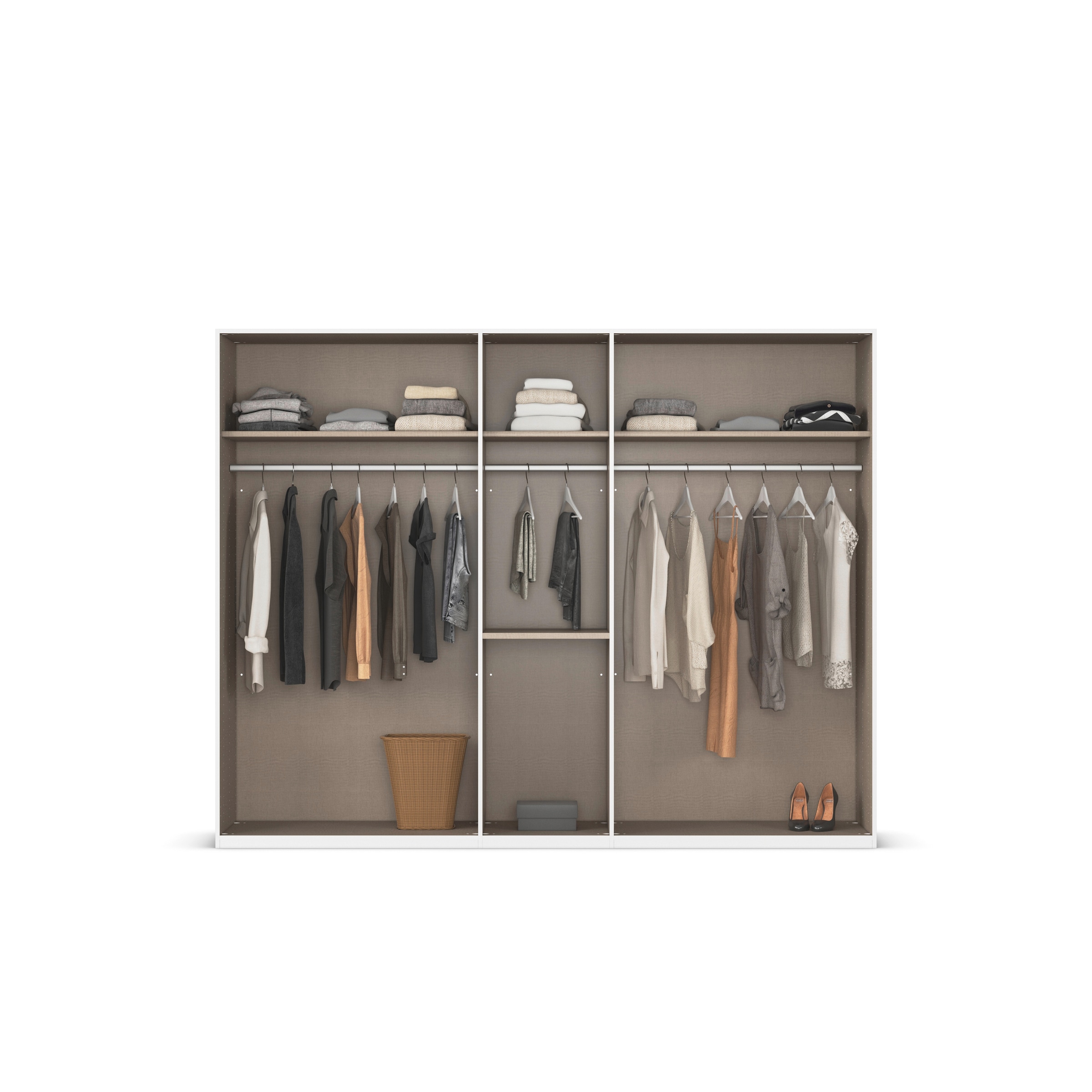 rauch Drehtürenschrank »Kleiderschrank Schrank Garderobe Schlafzimmerschrank EVELYN«, (in 2 Höhen 197 oder 210 cm erhältlich), in elegantem Stil mit Schubladen 3 Breiten und 2 Höhen MADE IN GERMANY