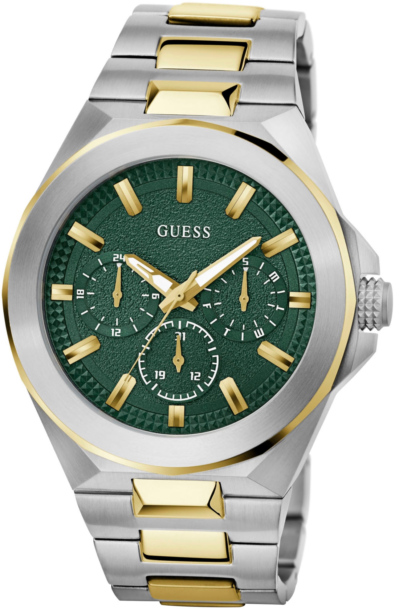 Guess Multifunktionsuhr »DASHBOARD«, Quarzuhr, Armbanduhr, Herrenuhr, Datum, 12/24-Std.-Anzeige