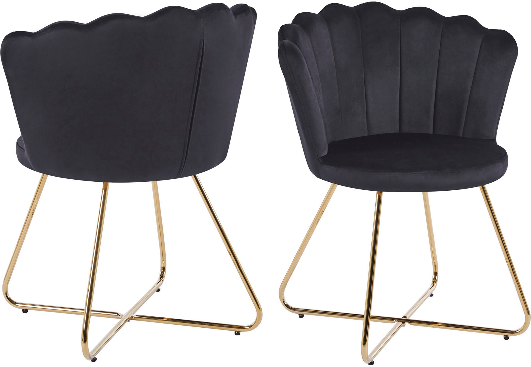 SalesFever Polsterstuhl, (Set), 2 St., Samt, Muschel-Design
