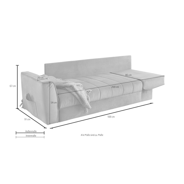 Jockenhöfer Gruppe Schlafsofa »Rick«, Platzsparendes Sofa mit  Gästebettfunktion, Federkernpolsterung auf Raten bestellen