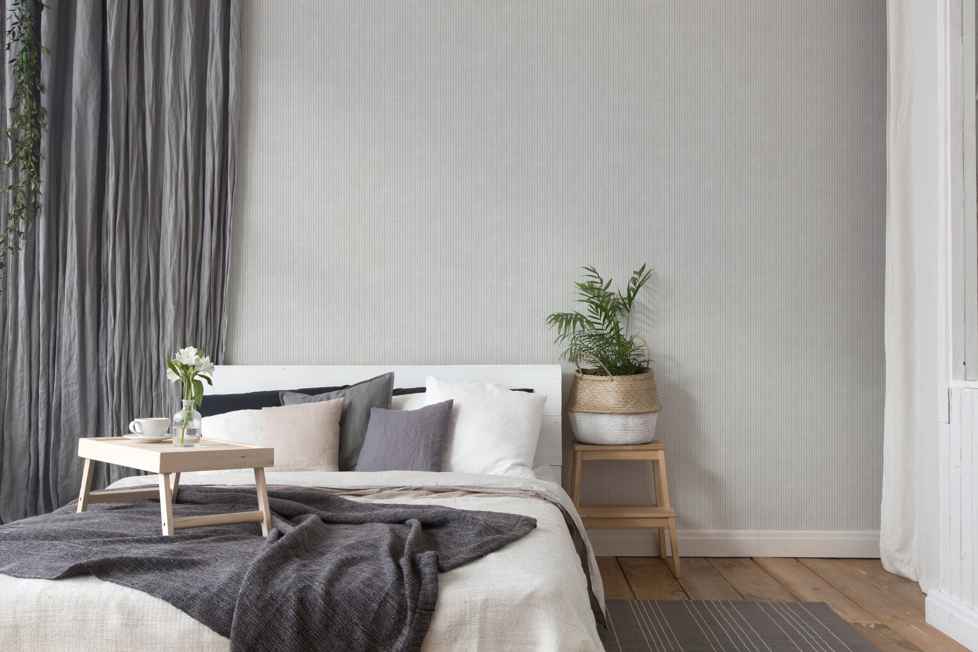 A.S. Création Vliestapete »Streifentapete Landhaus«, matt-gemustert-neutral, Tapete mit dünnen Streifen Tapeten Wohnzimmer Schlafzimmer Küche Optik