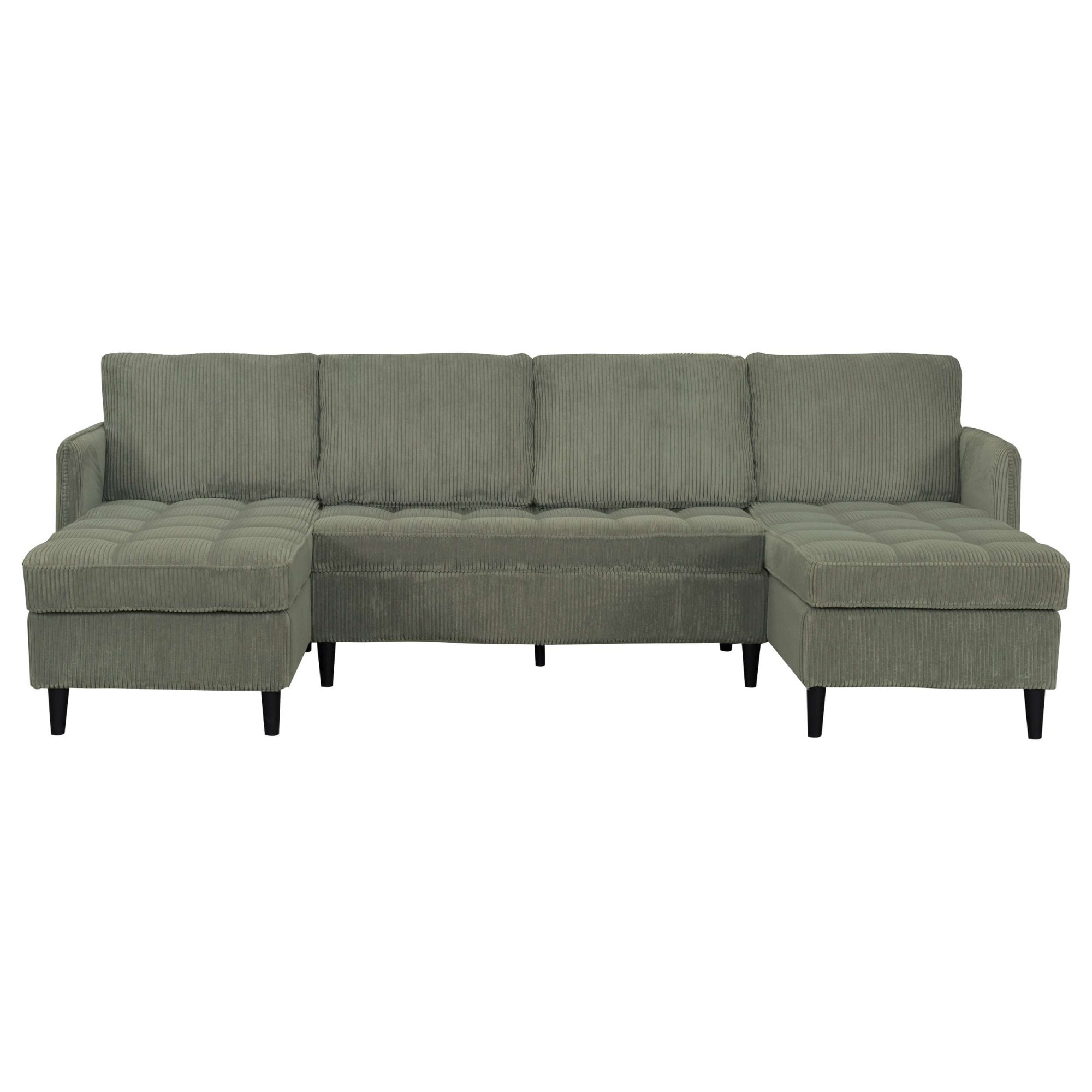 Dorel Home Wohnlandschaft »LINDHUS, Cord, Modulsofa, verschiedene Stellvarianten« Breite als U-Form (254cm) mit Verbindern fixierbar, Recamiere,Stauraum