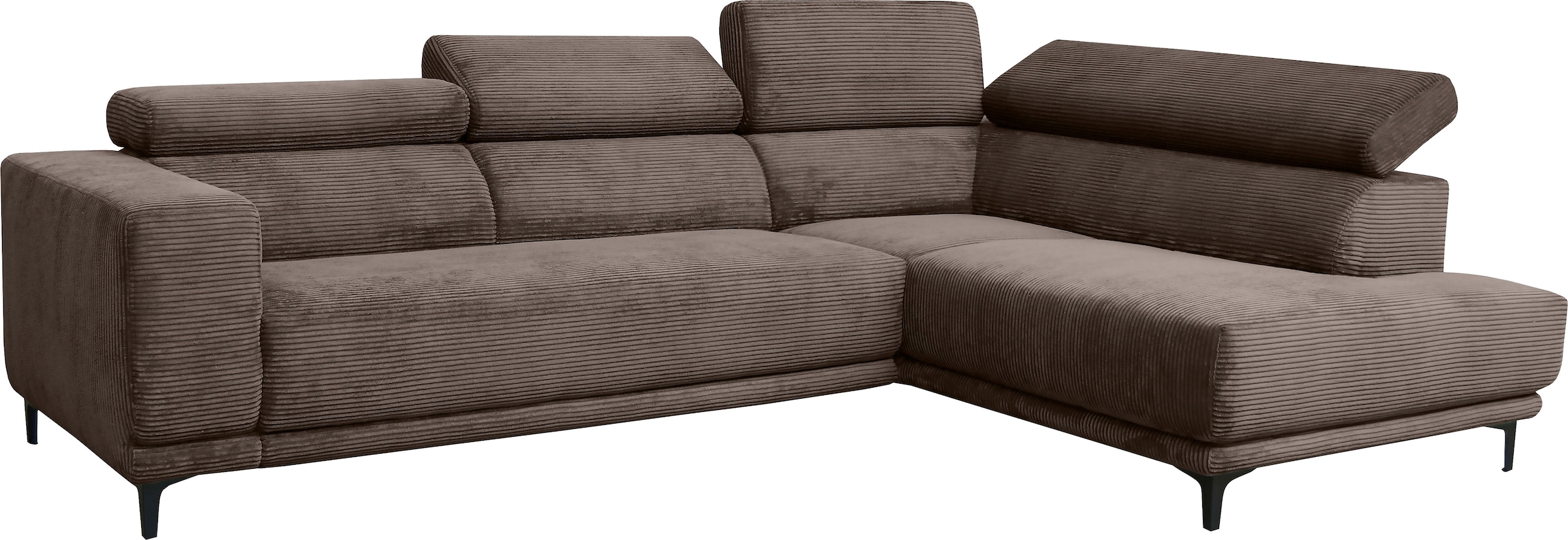 alina Ecksofa »Hikari«, wahlweise mit Sitzvorzug, in modernem Cordstoff, Breite 276 cm