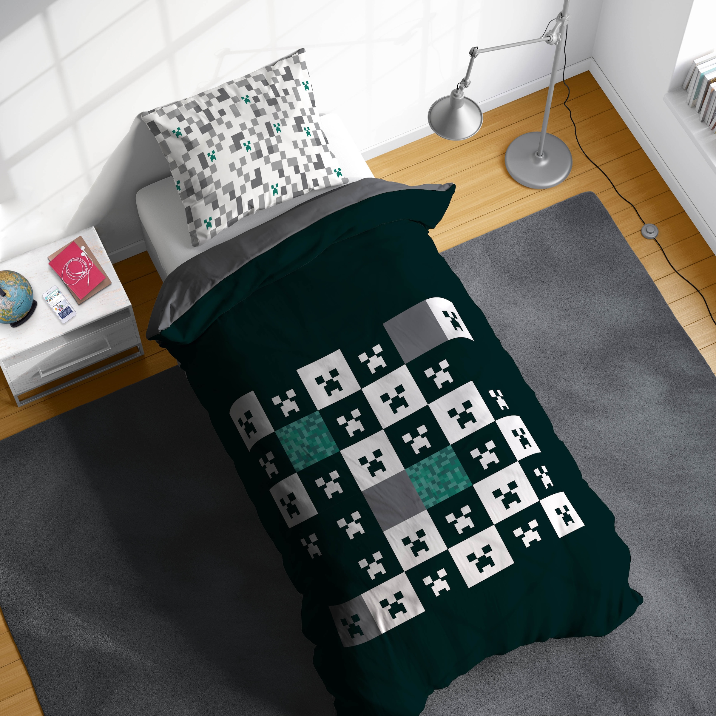 Minecraft Kinderbettwäsche »Minecraft Creeper« 2 100% Baumwolle