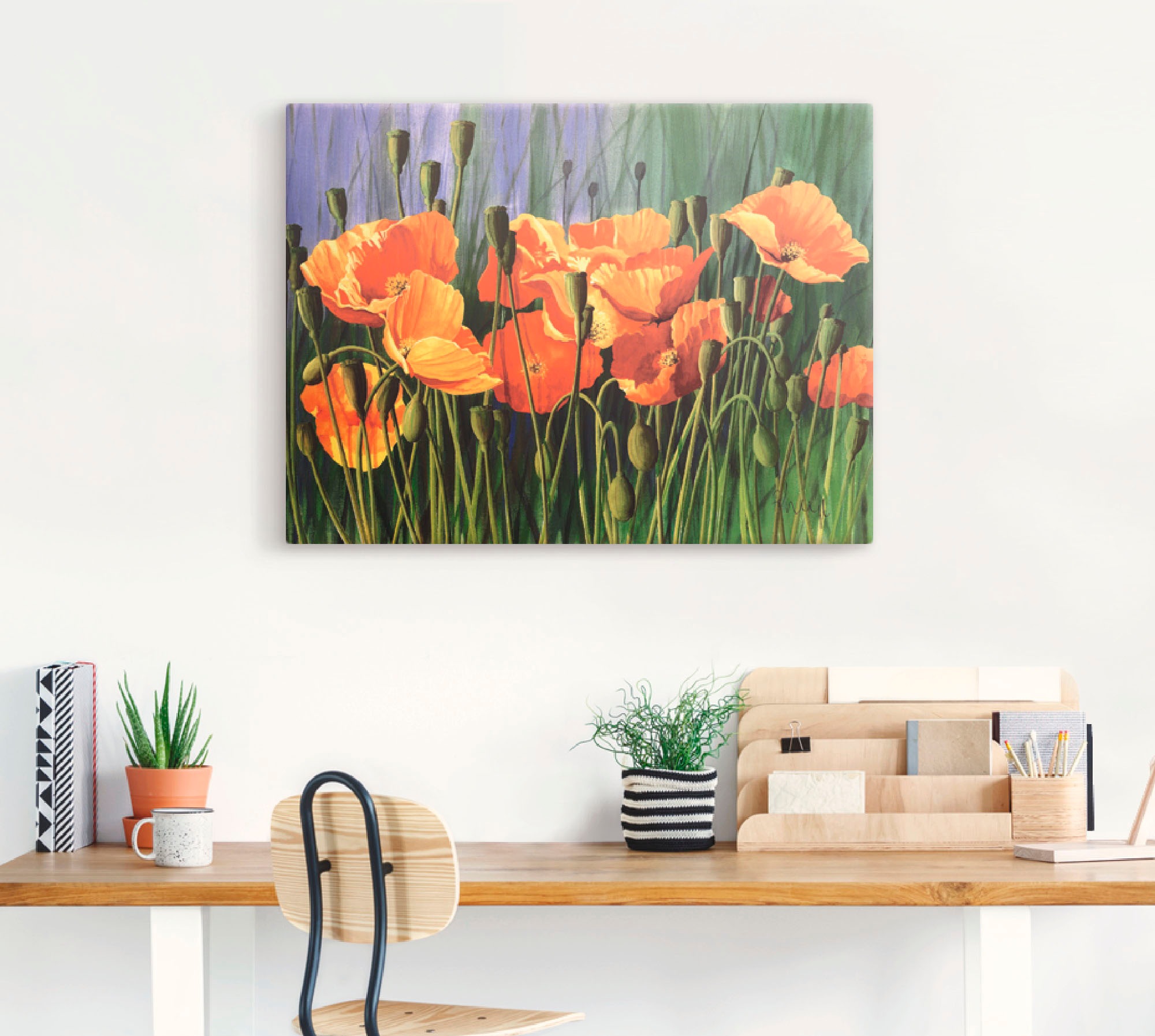 Artland Leinwandbild »Mohnblumen I« Blumen 1 Stk. tlg. auf Keilrahmen gespa günstig online kaufen
