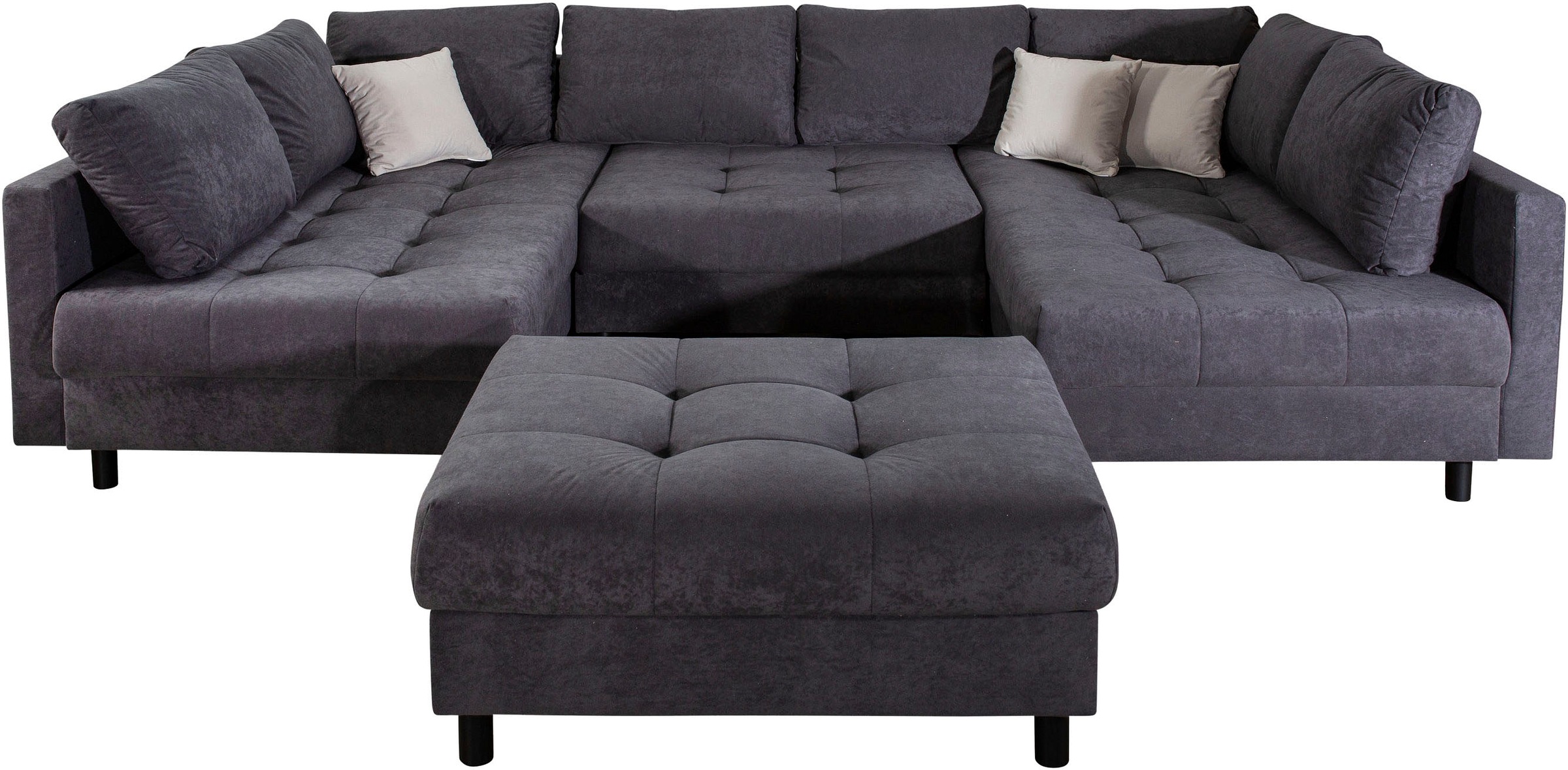 COLLECTION AB Wohnlandschaft »Toni U-Form, B: 298 cm« mit Hocker & 3 Zierki günstig online kaufen