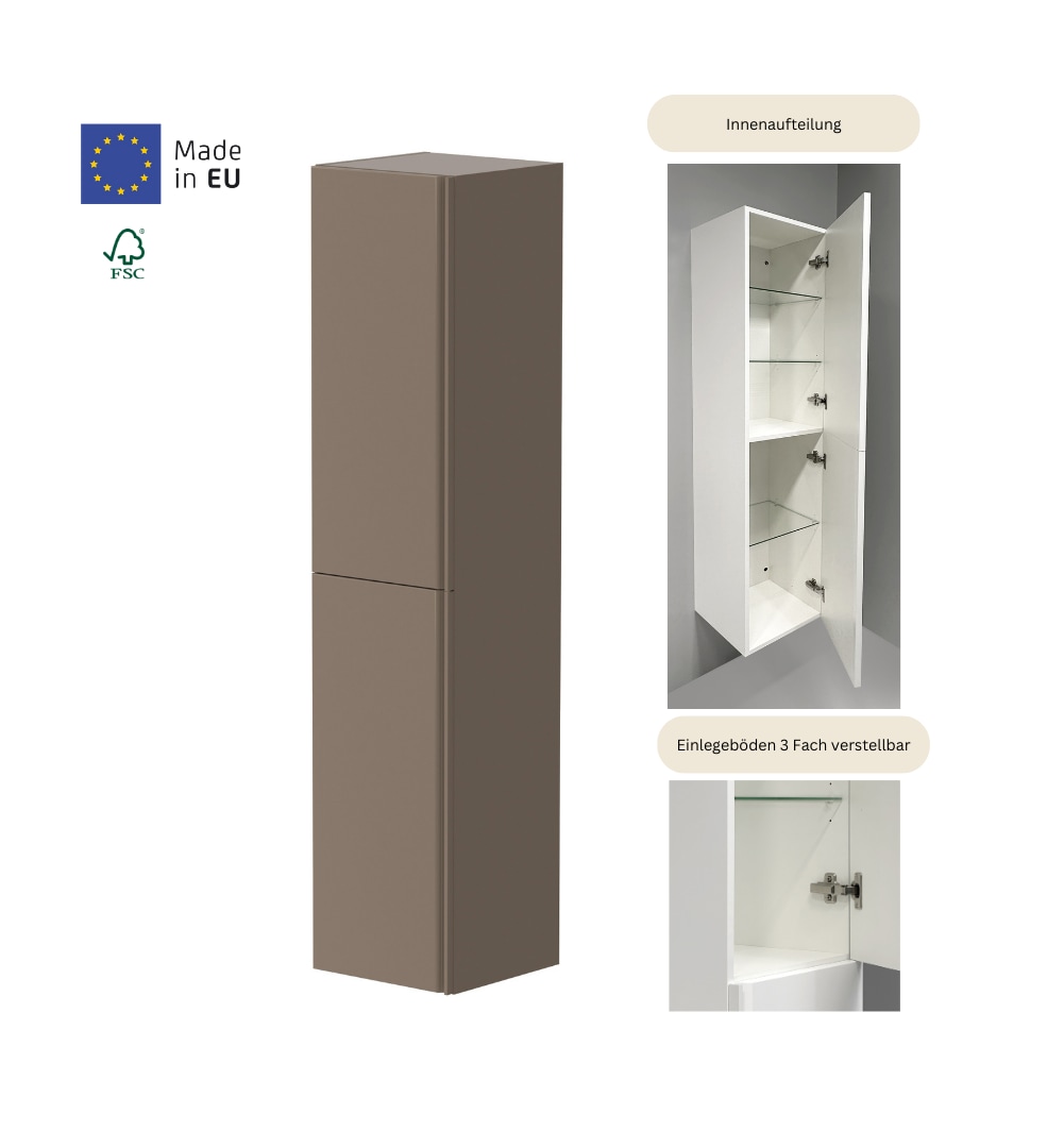 welltime Hochschrank »Cosmos«, mit Soft-Close Funktion, Breite 35 cm, Höhe 160 cm, FSC®