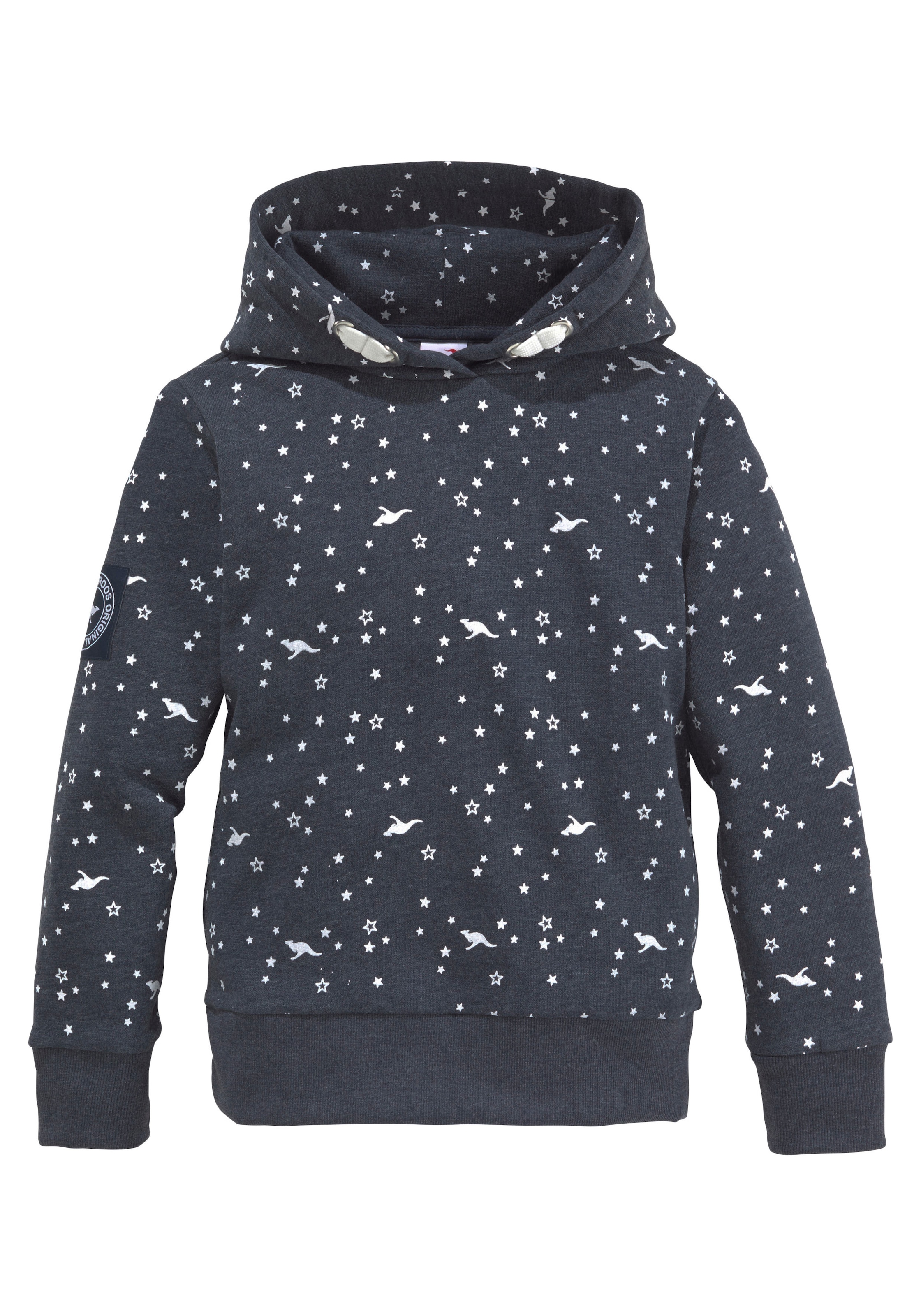KangaROOS Kapuzensweatshirt, Langarm, bedruckt, mit Kapuze, aus Baumwollmischung