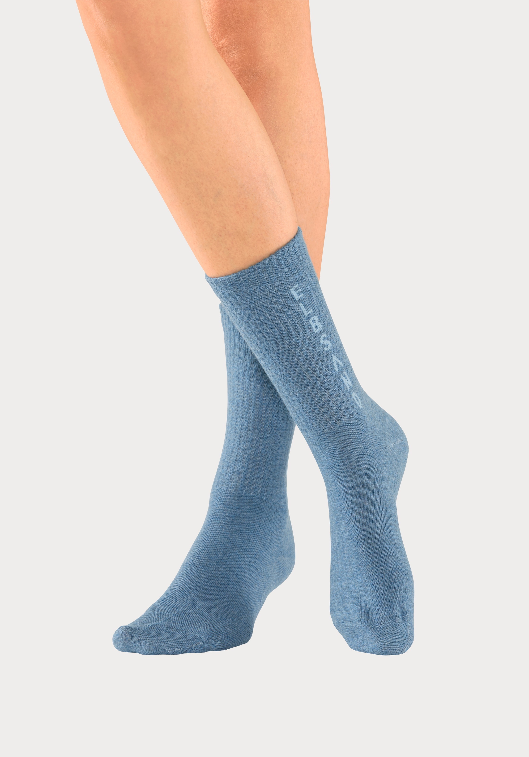 Elbsand Socken, (Packung, 3 Paar), mit eingestricktem Schriftzug