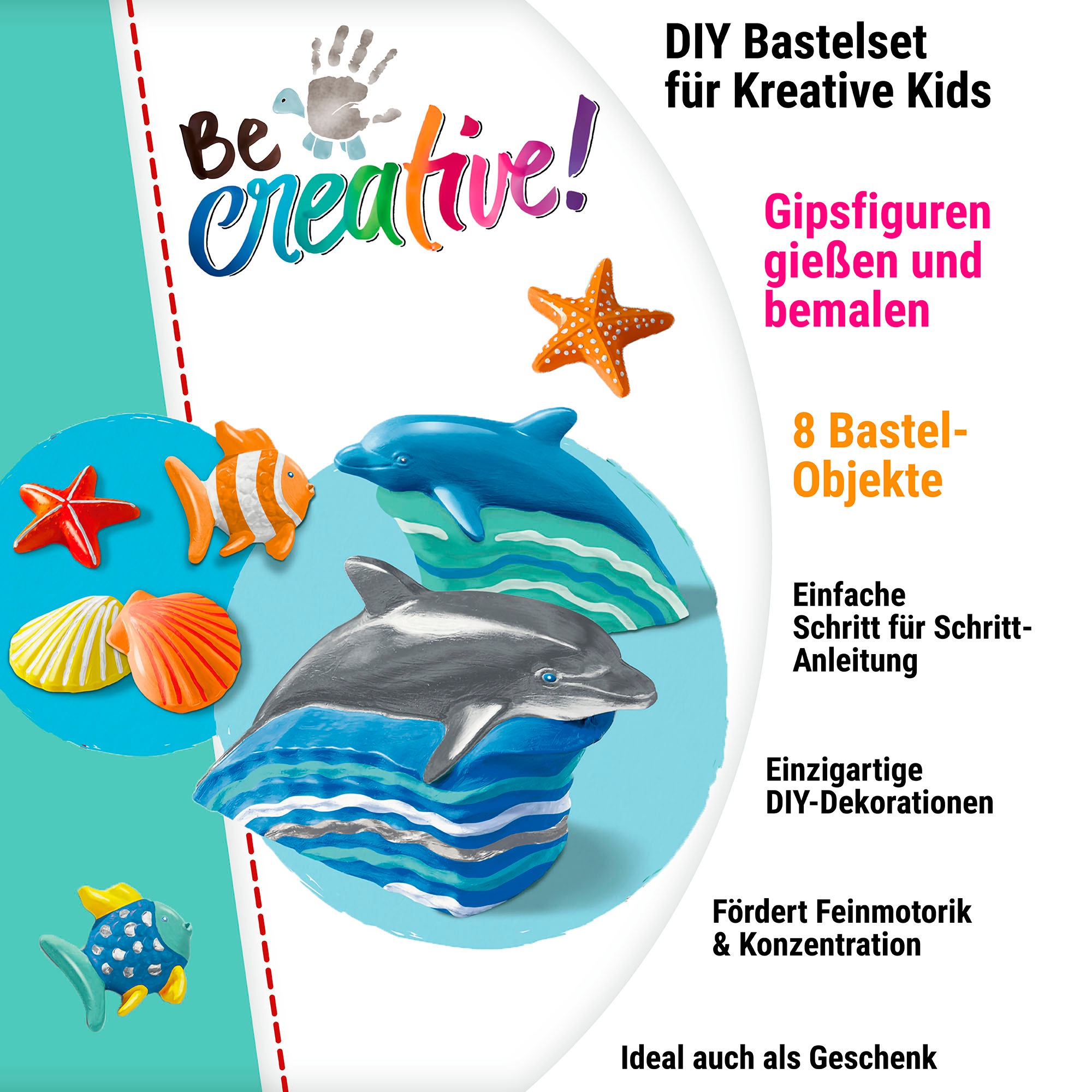 Ravensburger Kreativset »BeCreative Midi, Gipsfiguren gießen Delfine«, Made in Europe
