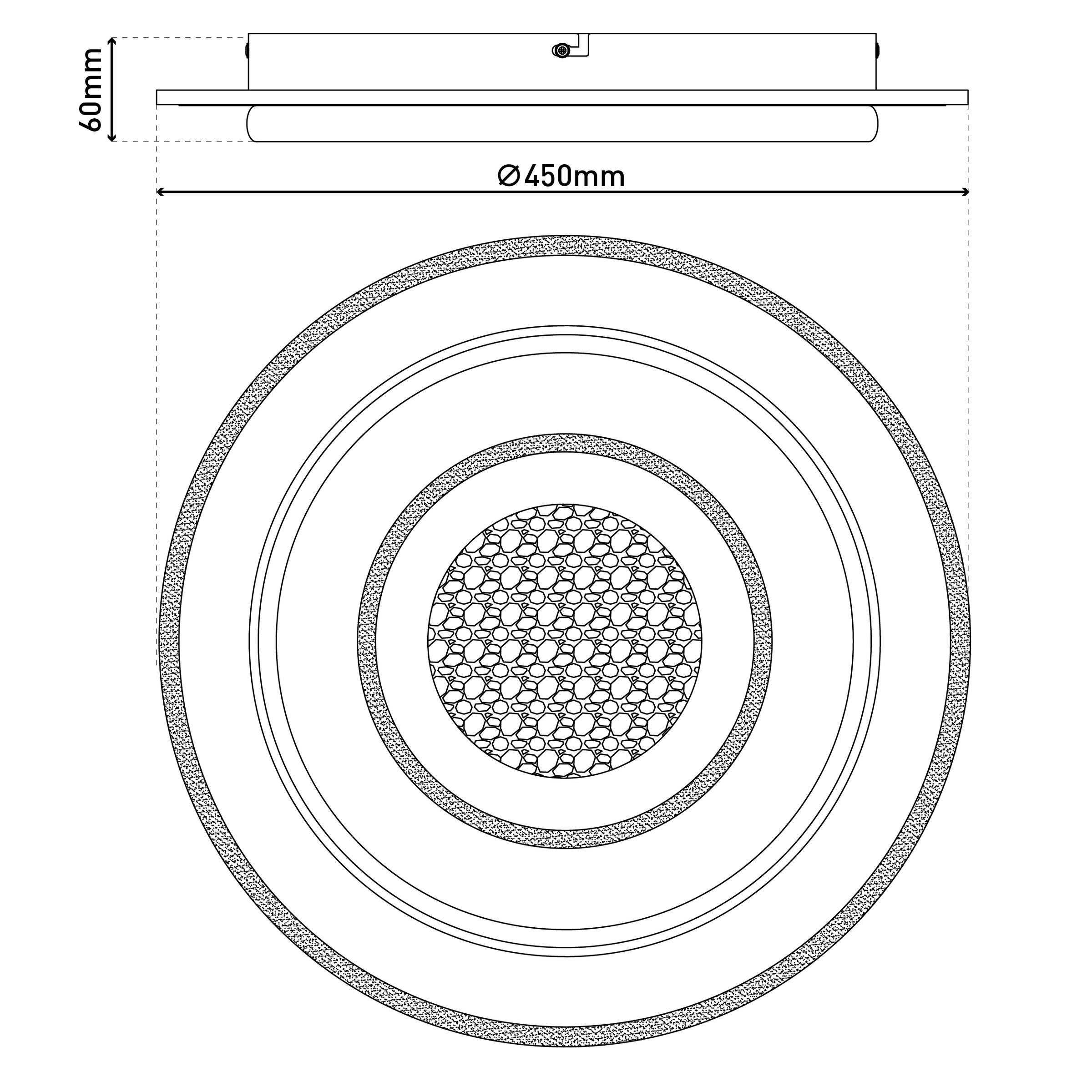 näve LED Deckenleuchte »Stelios« LED-Modul 1 Stk. RGB | warmweiß - kaltweiß dimmbar per IR-Fernbedienung, CCT, RGB, Memory, Nachtlicht, D: 45cm