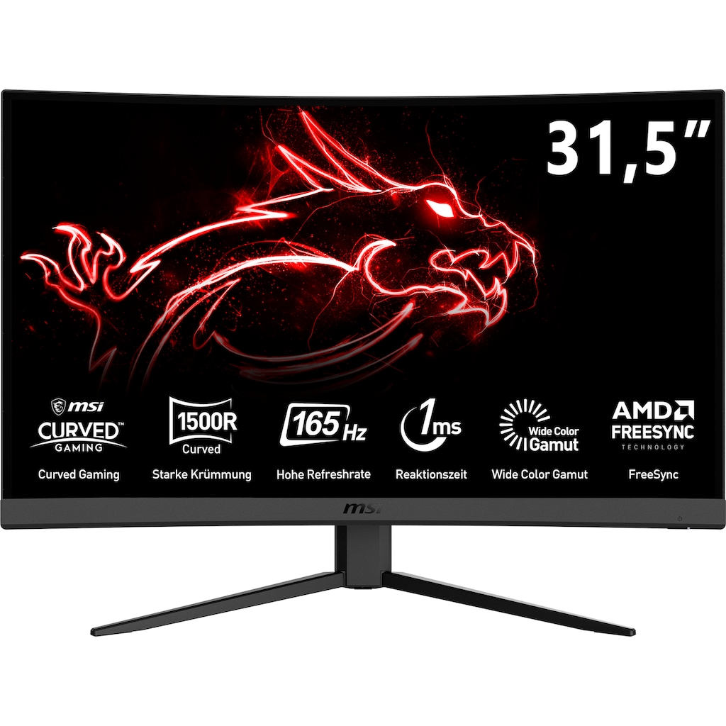 MSI Curved-Gaming-LED-Monitor »Optix G32C4«, 80 cm/31,5 Zoll, 1920 x 1080 px, Full HD, 1 ms Reaktionszeit, 165 Hz