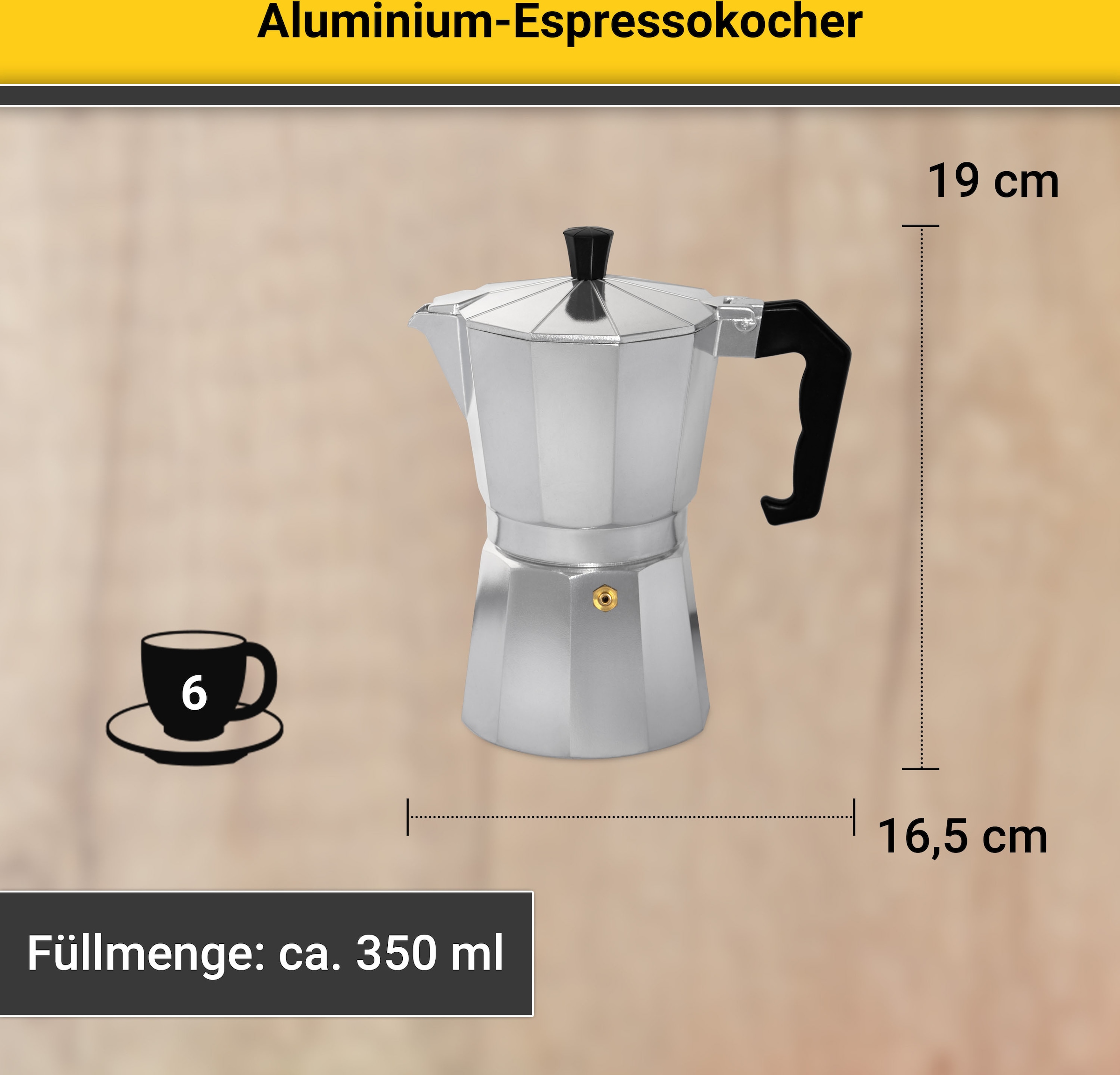 Aluminium, »502«, 6 Krüger bestellen auf Tassen Raten für Druckbrüh-Kaffeemaschine