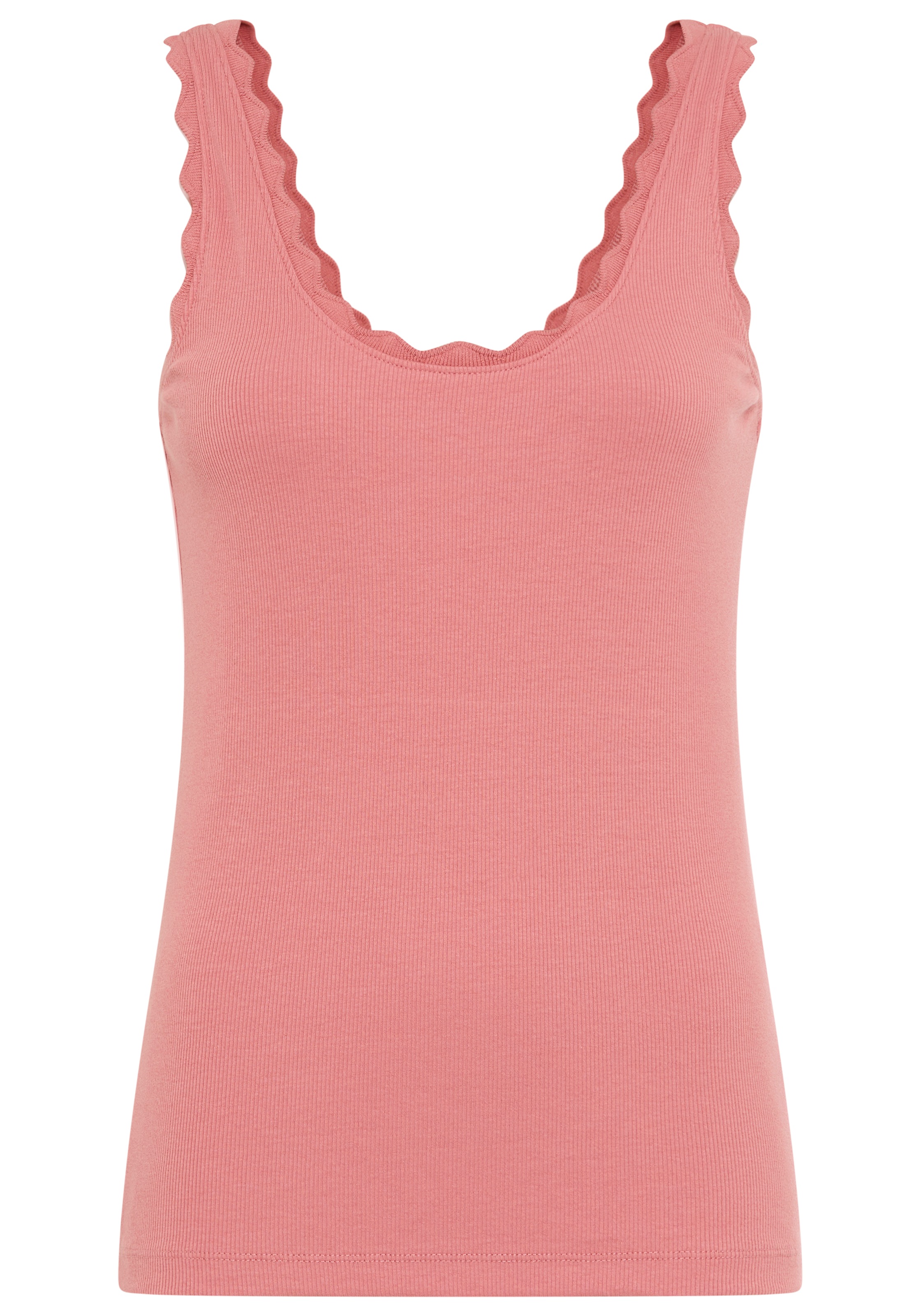 Laura Scott Tanktop hüftlang, mit Rundhalsausschnitt, aus Baumwolle und Elasthan