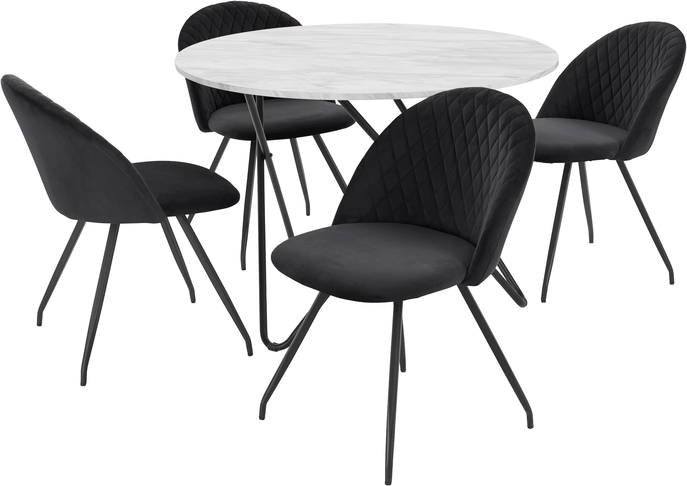 INOSIGN Essgruppe »Emmajonas« Set, 5 Stk. tlg. moderner runder Tisch in Mar günstig online kaufen