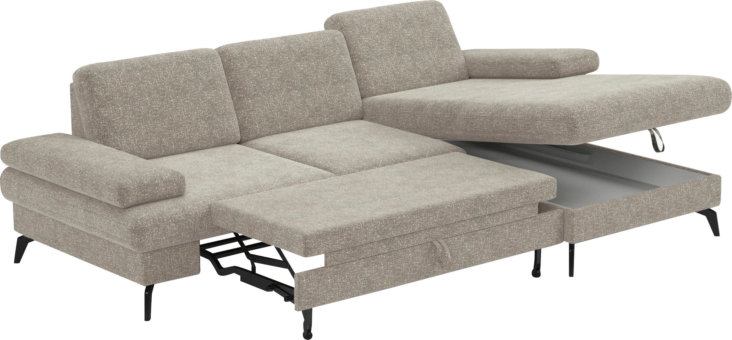 sit&more Ecksofa »Morris L-Form, inkl. Sitztiefenverstellung«, wahlweise mit Armteilverstellung, Bettfunktion & Bettkasten