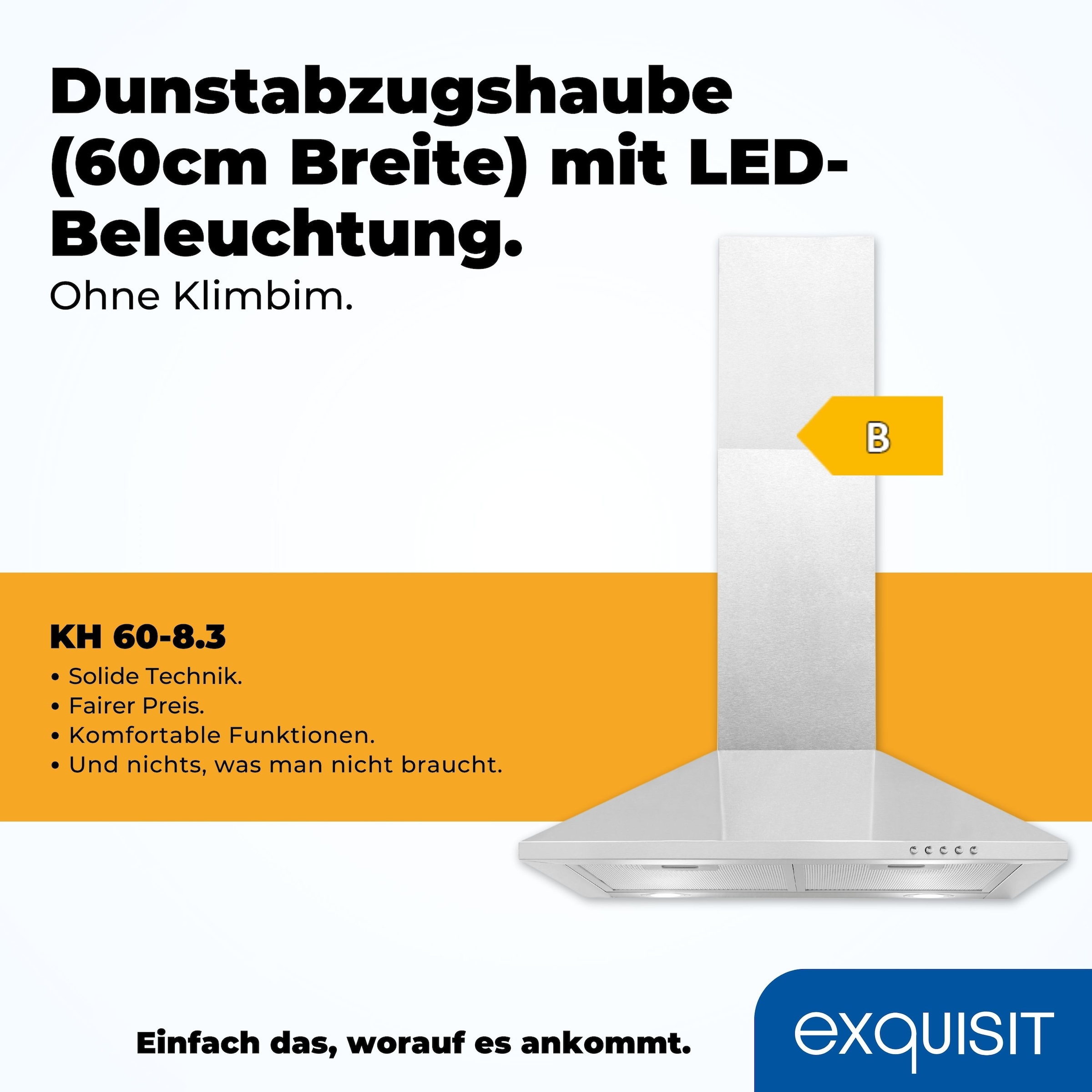 exquisit Wandhaube »KH 60-8.3 (sw)«
