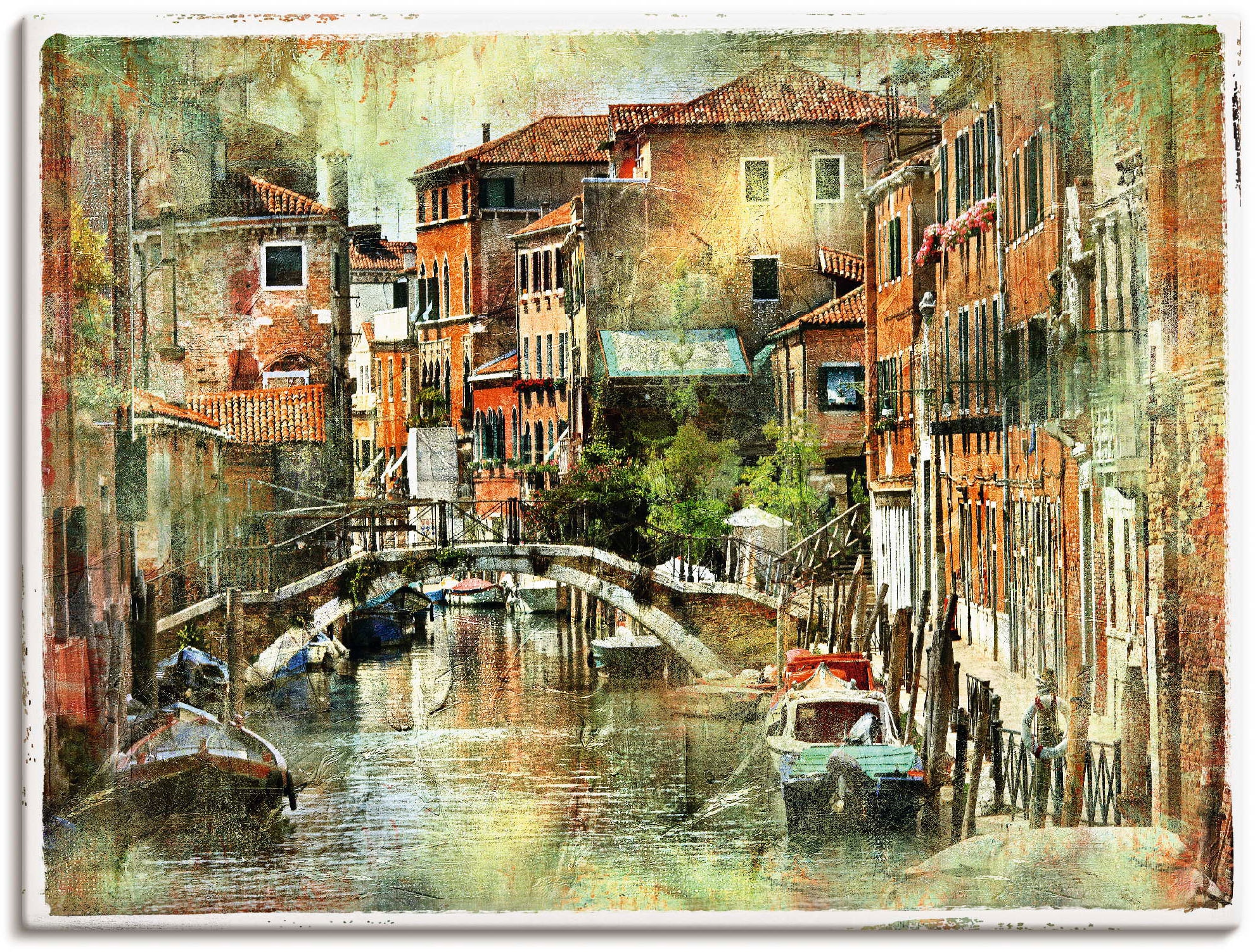 Artland Wandbild »Kanal in Venedig«, Italien, (1 St.), als Leinwandbild, Po günstig online kaufen